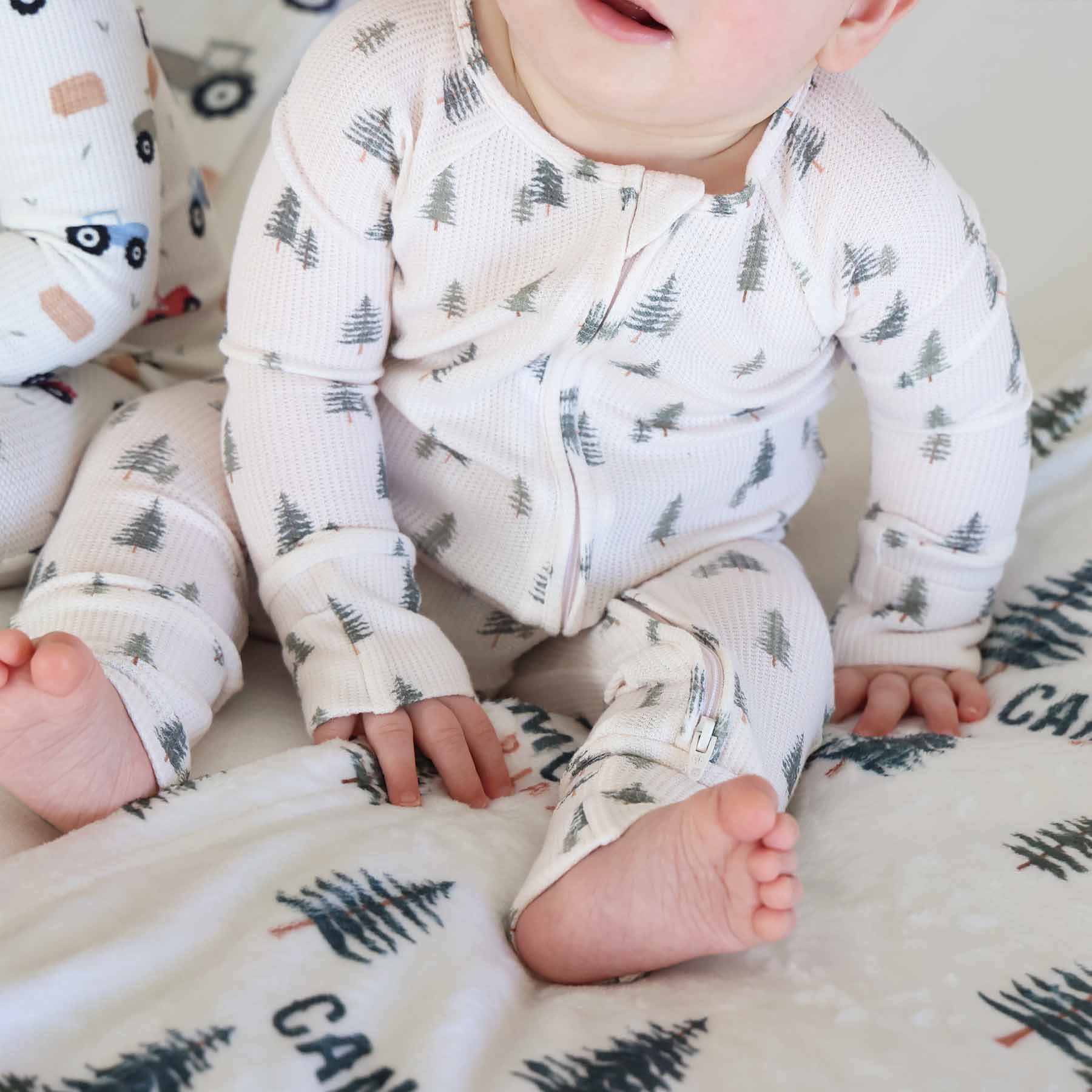Evergreen Bamboo Waffle Convertible Zip Romper - Image 10