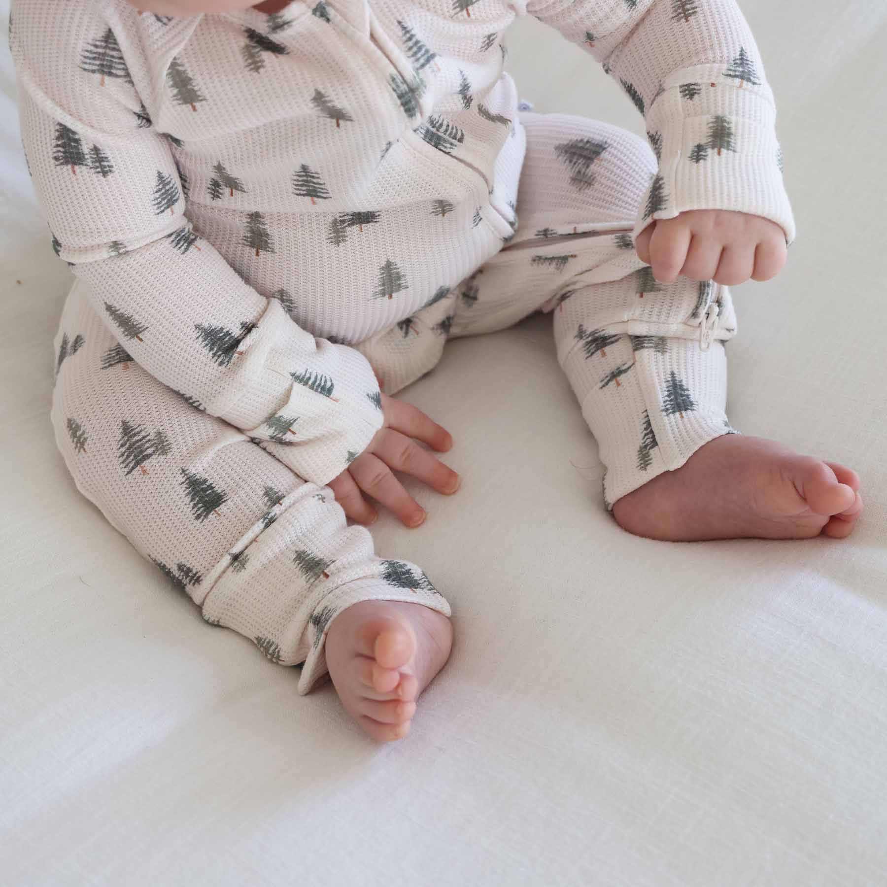 Evergreen Bamboo Waffle Convertible Zip Romper - Image 9