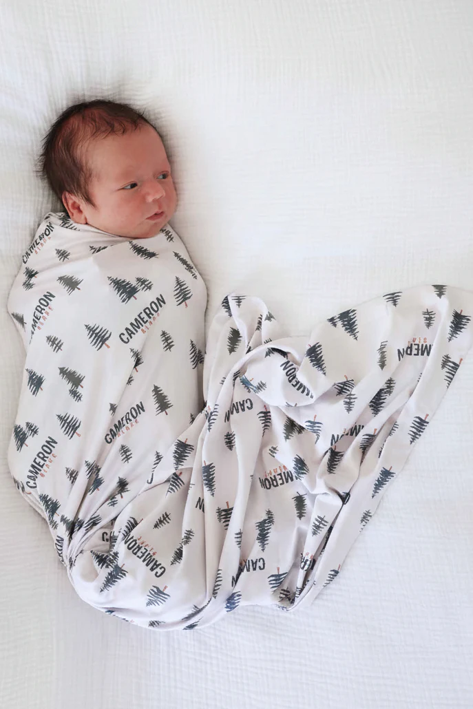 Evergreen Personalized Swaddle Blanket