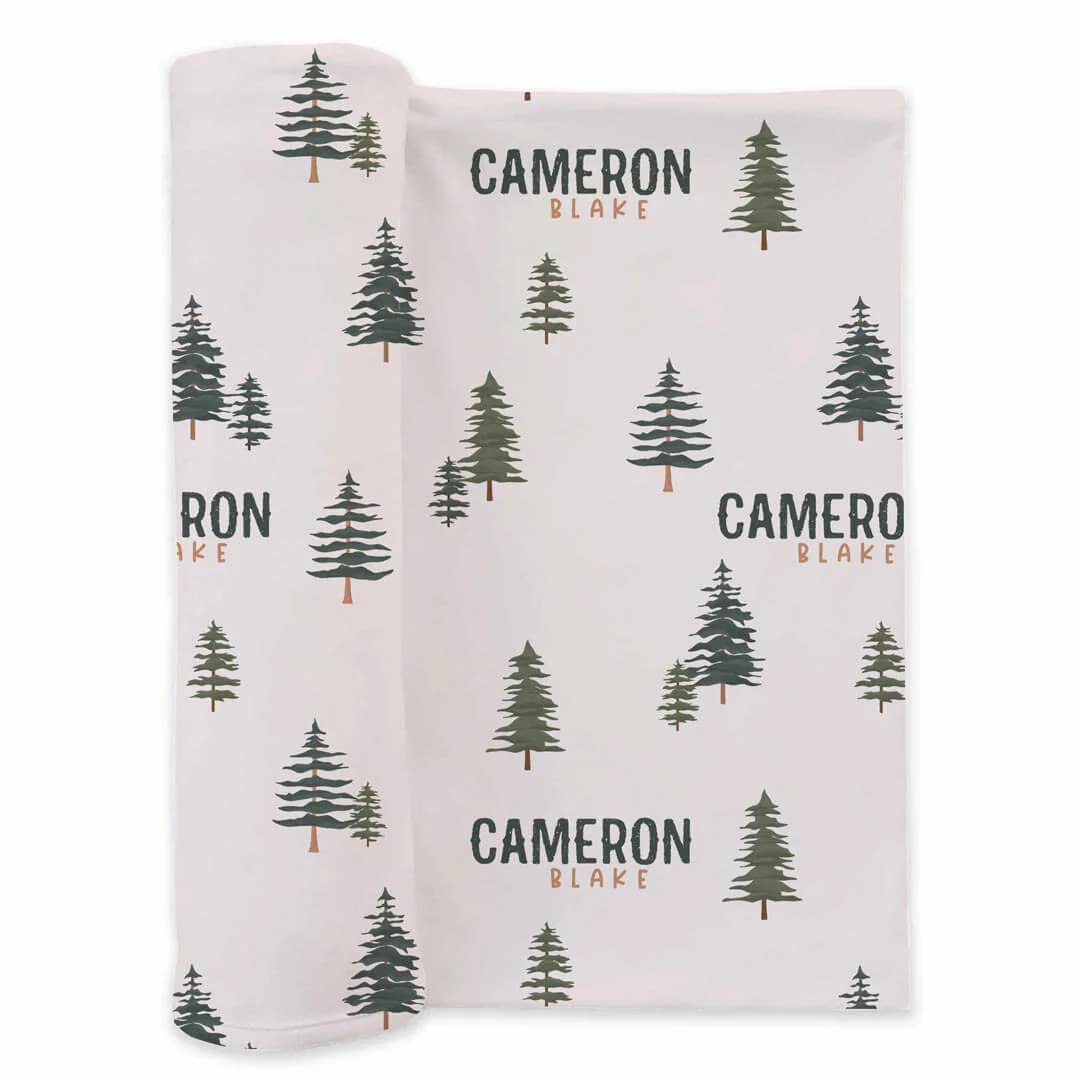 Evergreen Personalized Swaddle Blanket - Image 2