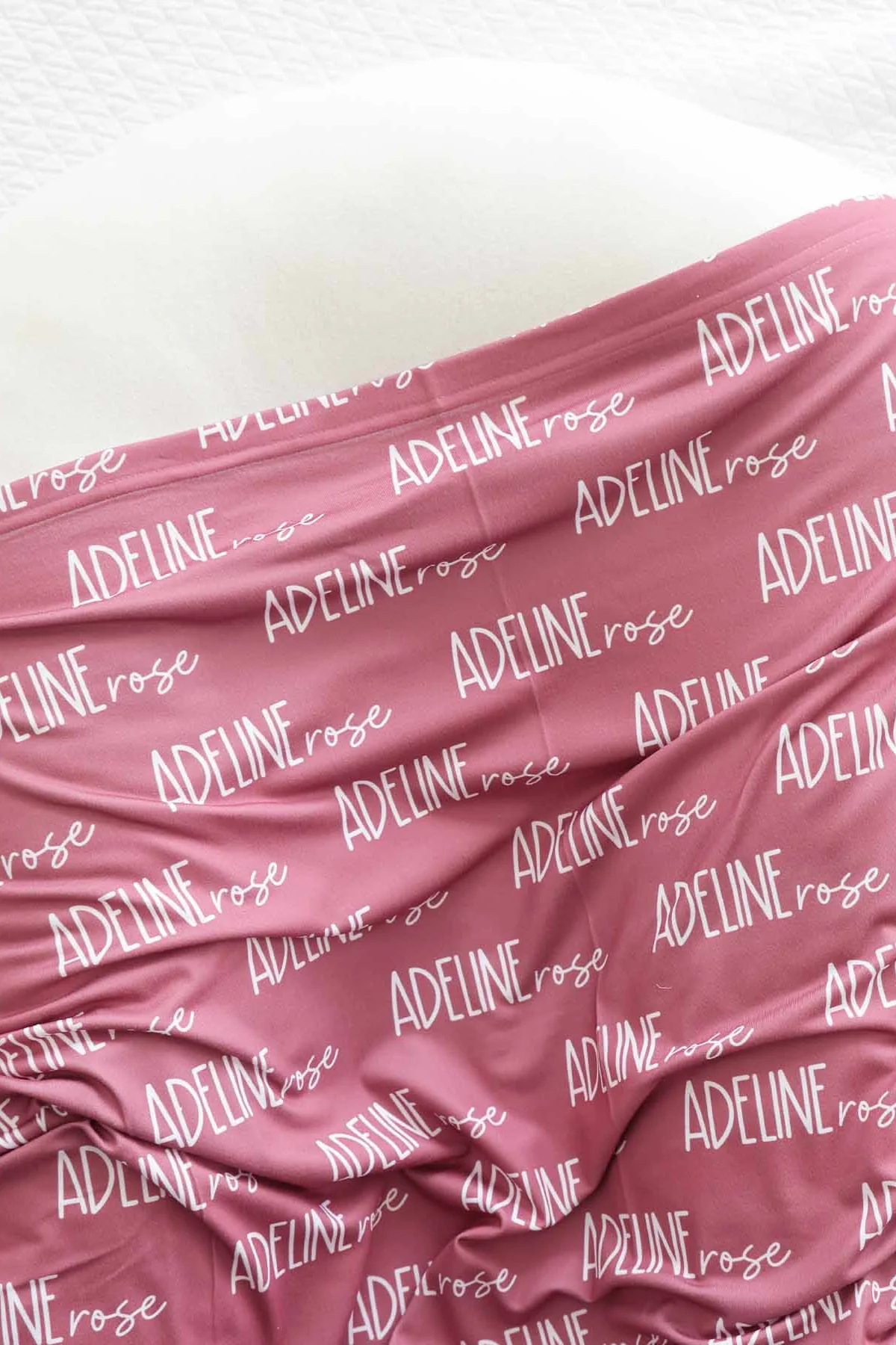 Personalized Baby Name Swaddle Blanket Font Duo | Best Selling Pinks - Image 4