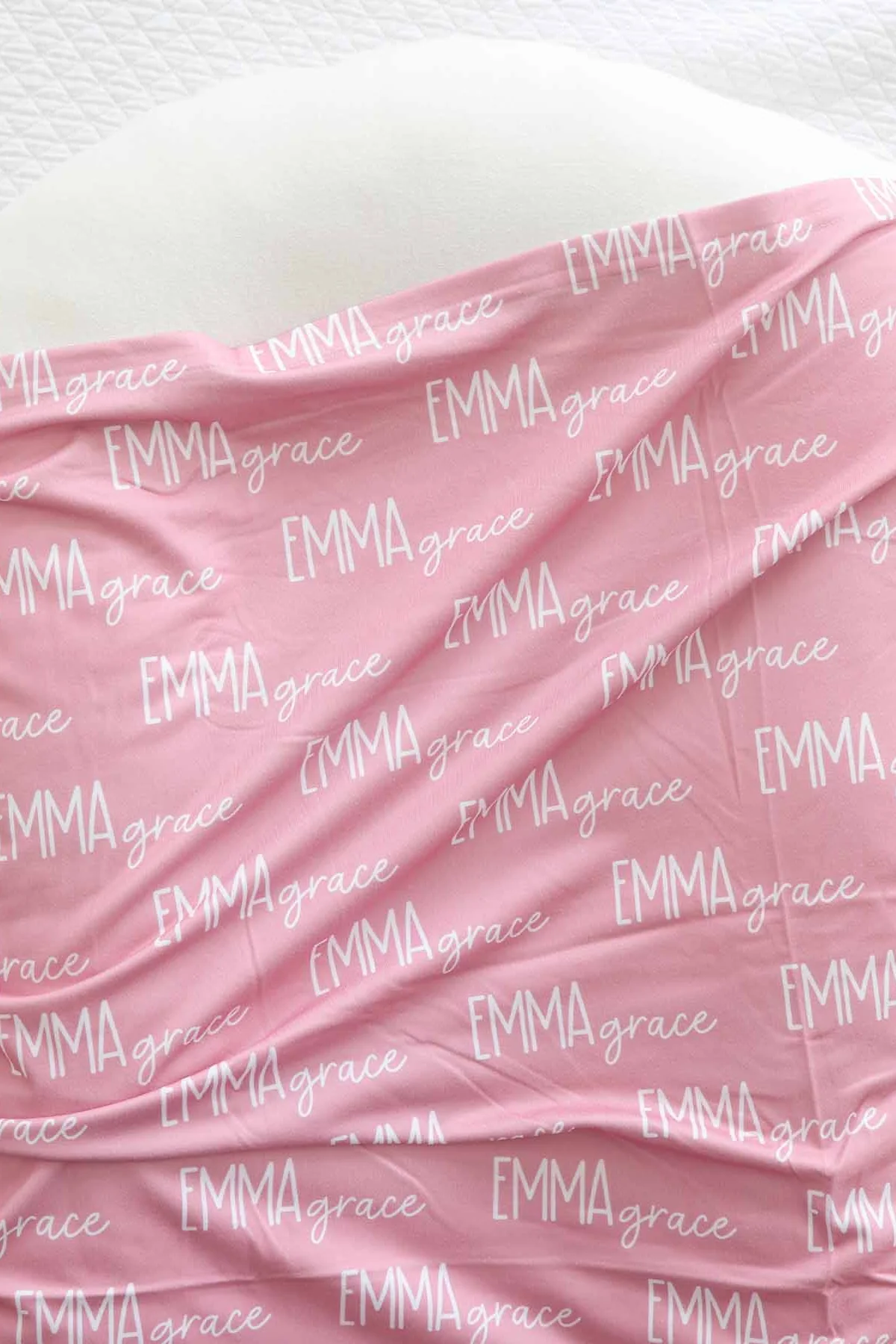 Personalized Baby Name Swaddle Blanket Font Duo | Best Selling Pinks - Image 7