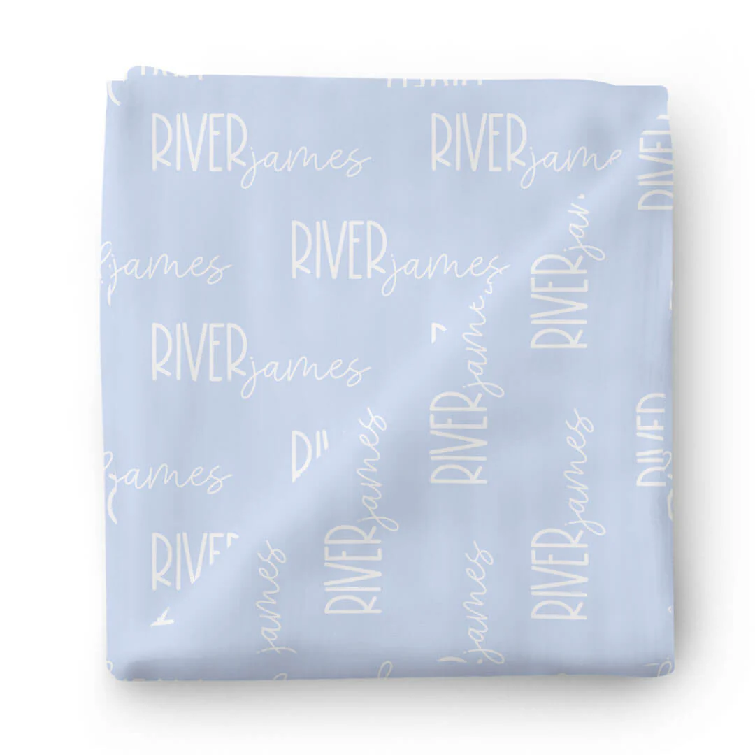Personalized Baby Name Swaddle Blanket Font Duo | Pastel Cutie - Image 2