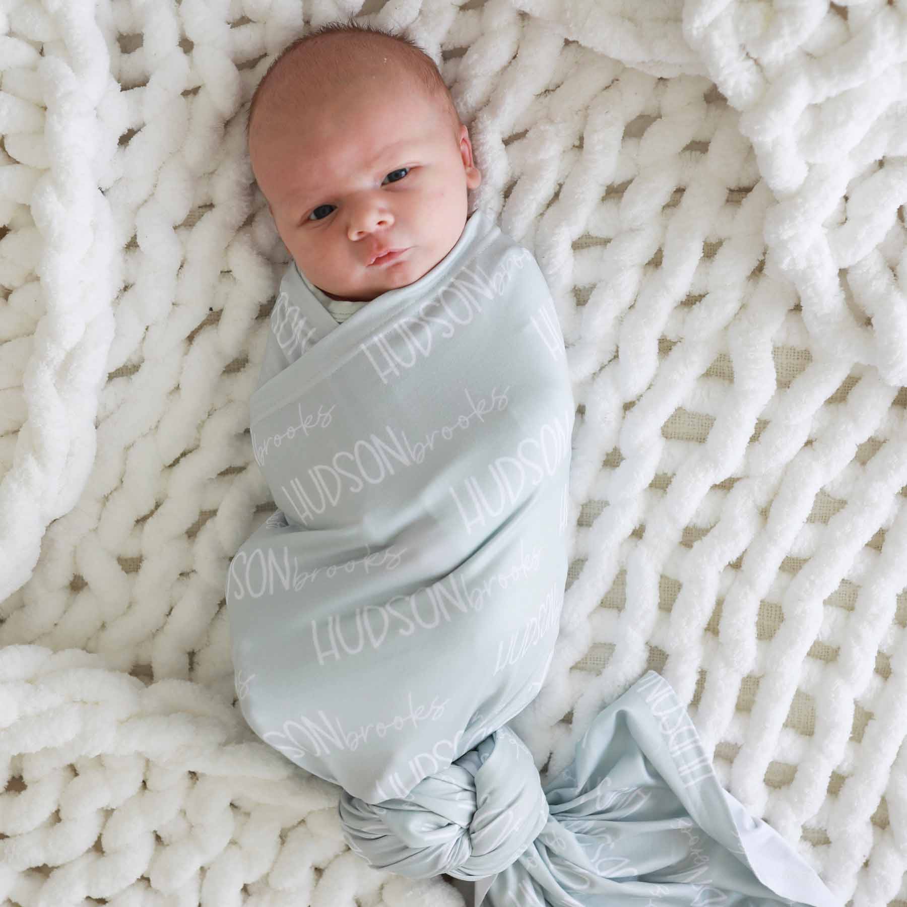 Personalized Baby Name Swaddle Blanket Font Duo | Pastel Cutie - Image 8