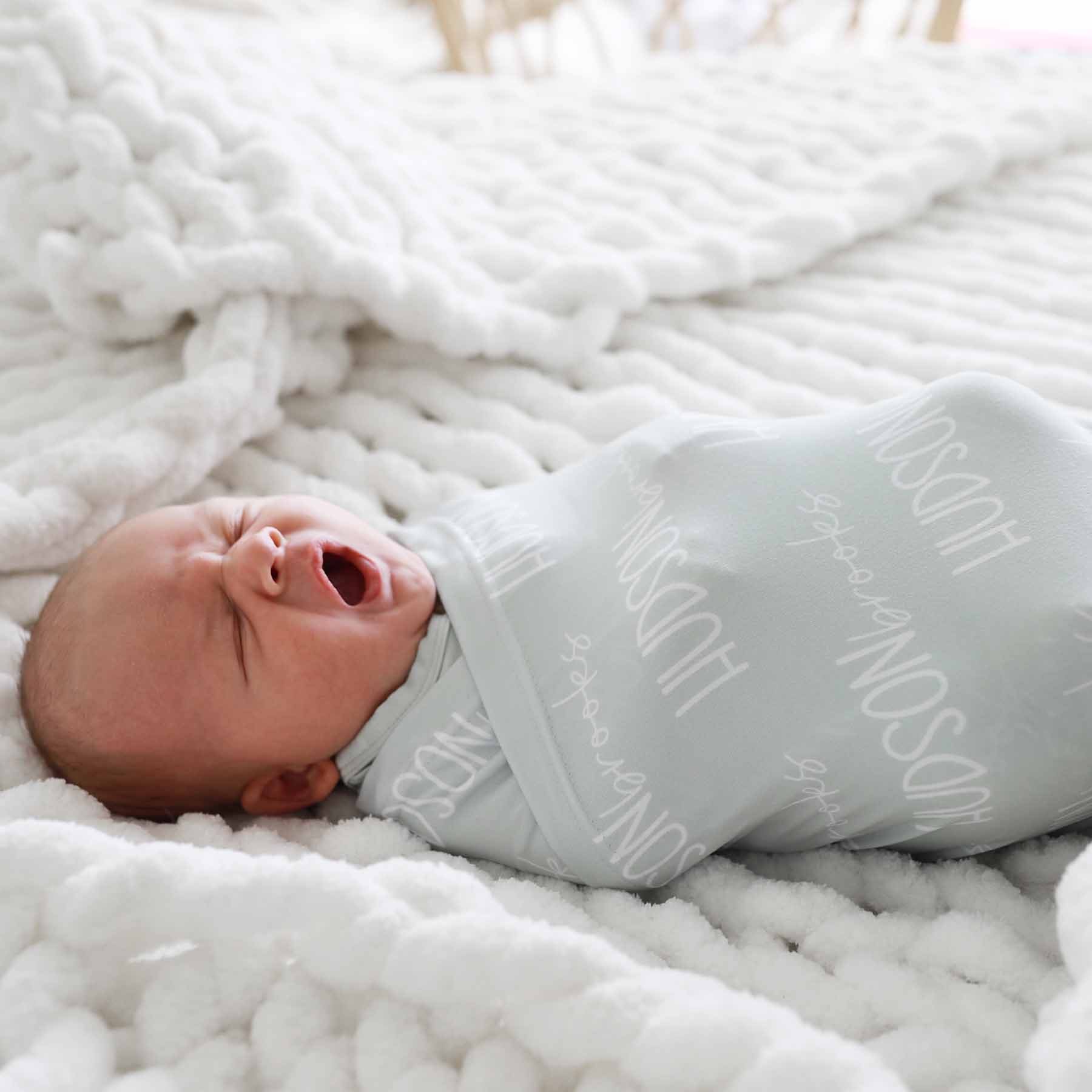 Personalized Baby Name Swaddle Blanket Font Duo | Pastel Cutie - Image 9