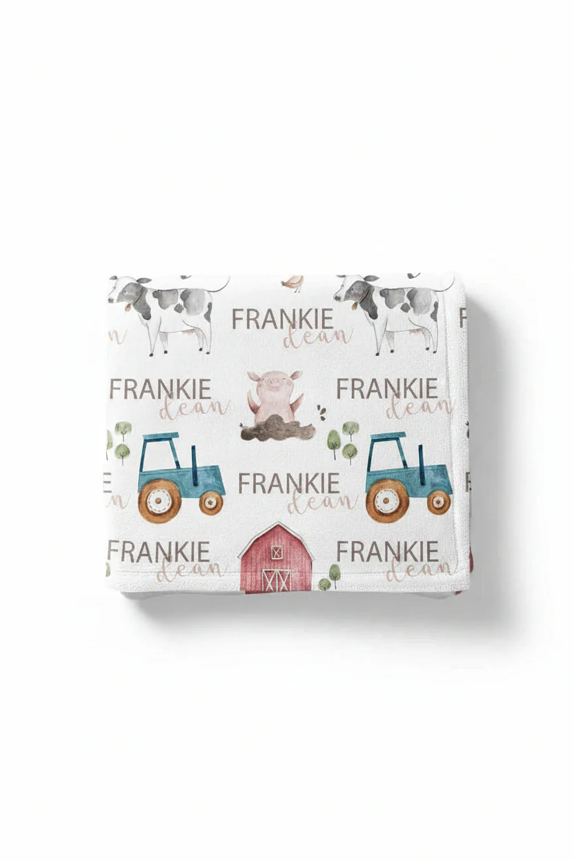 Frankie's Farm Party Personalized Toddler Blanket - Image 2
