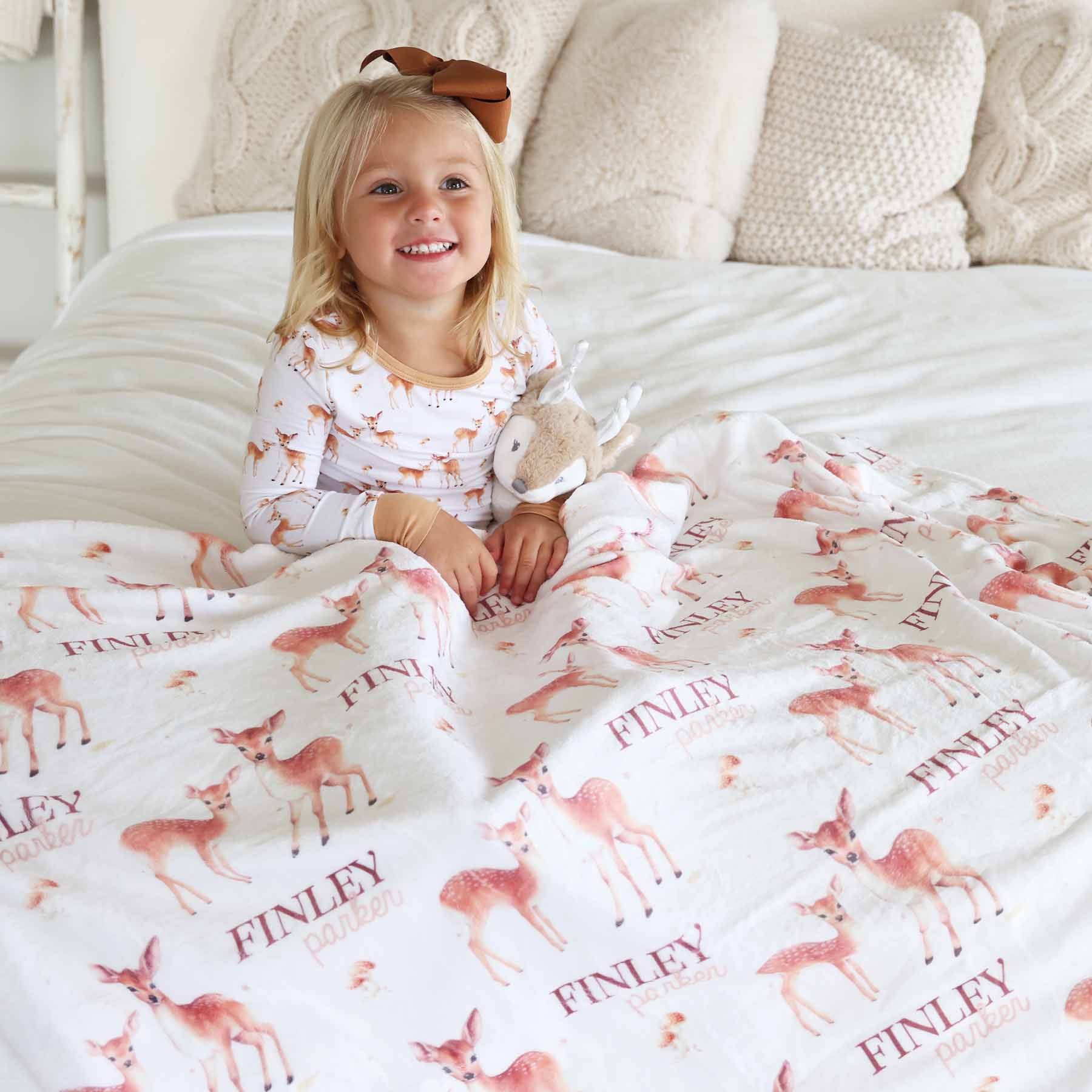 Friendly Fawns Personalized Kids Blanket - Image 3