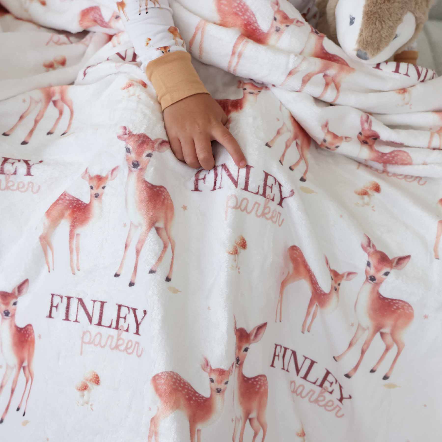 Friendly Fawns Personalized Kids Blanket - Image 4