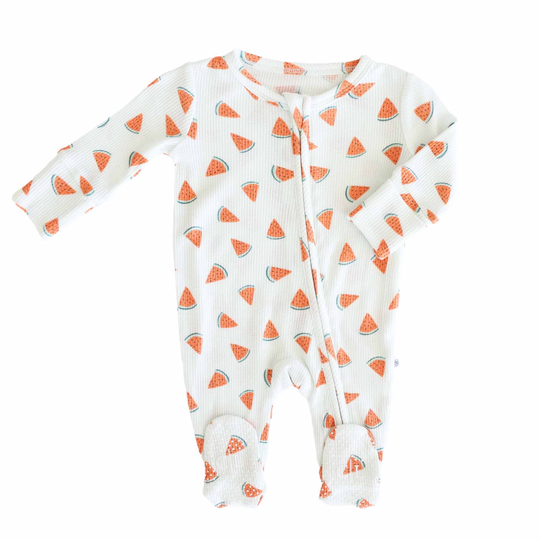 Fruit Bamboo Waffle Zipper Footies - Image 6