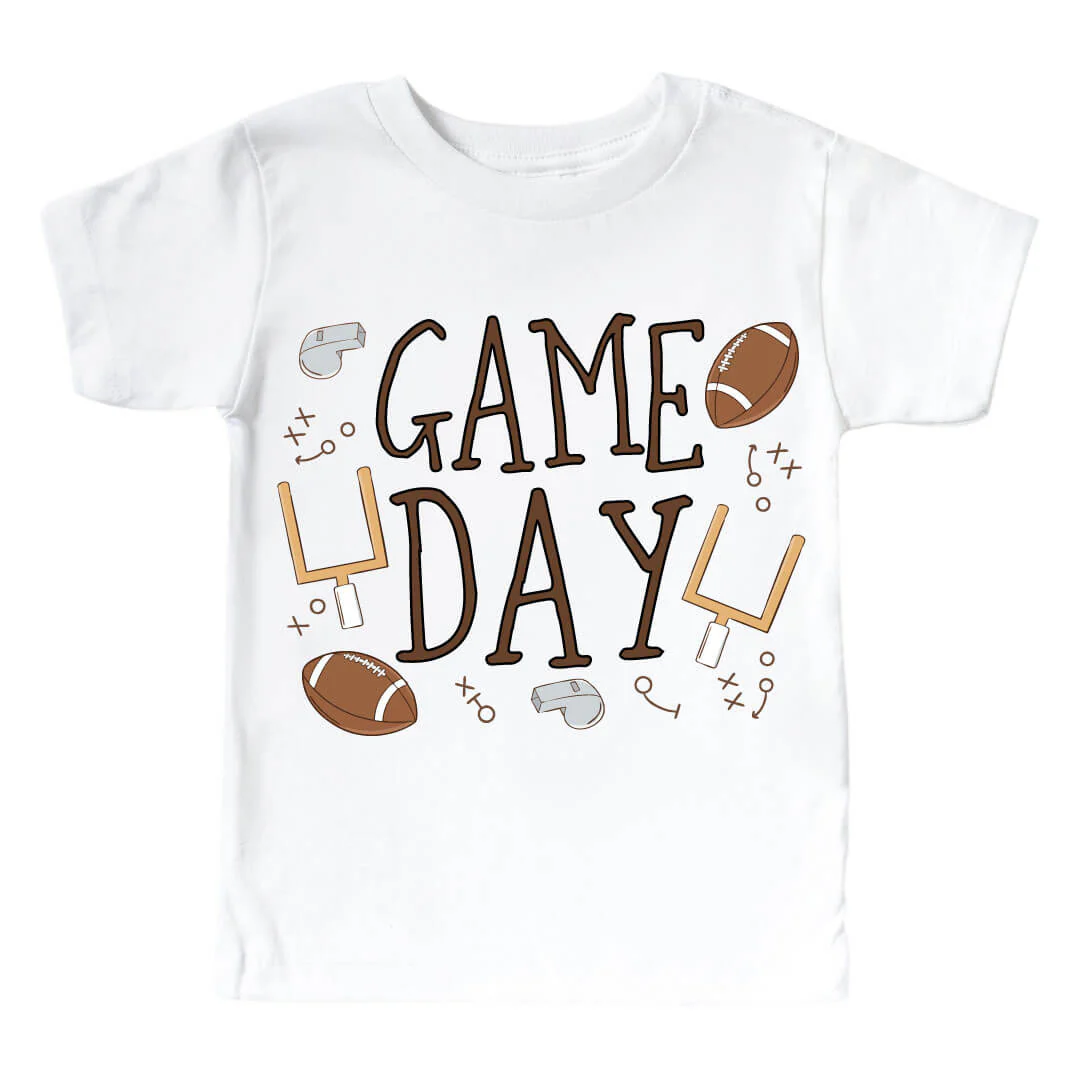 Game Day Neutral Graphic Bodysuit & Kids Tee | White - Image 3