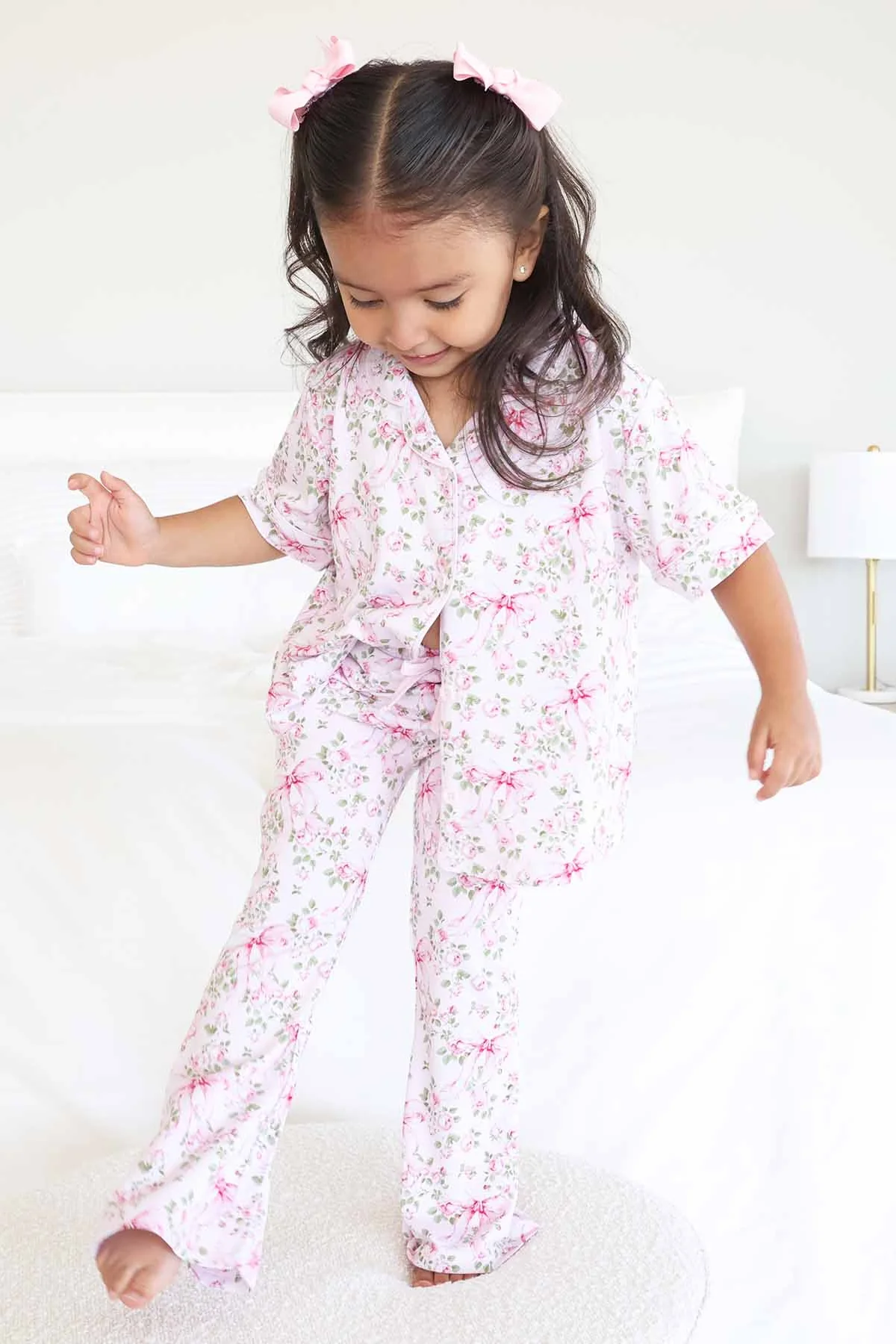 Girl's Two Piece Flare Lounge Set | Bows in Bloom - Image 4