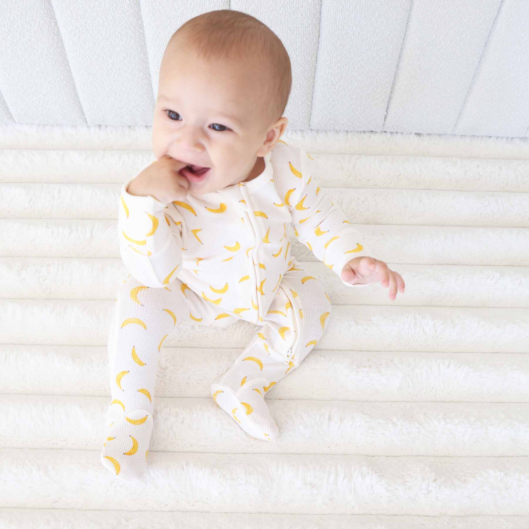 Go Bananas Bamboo Waffle Zipper Footie - Image 13
