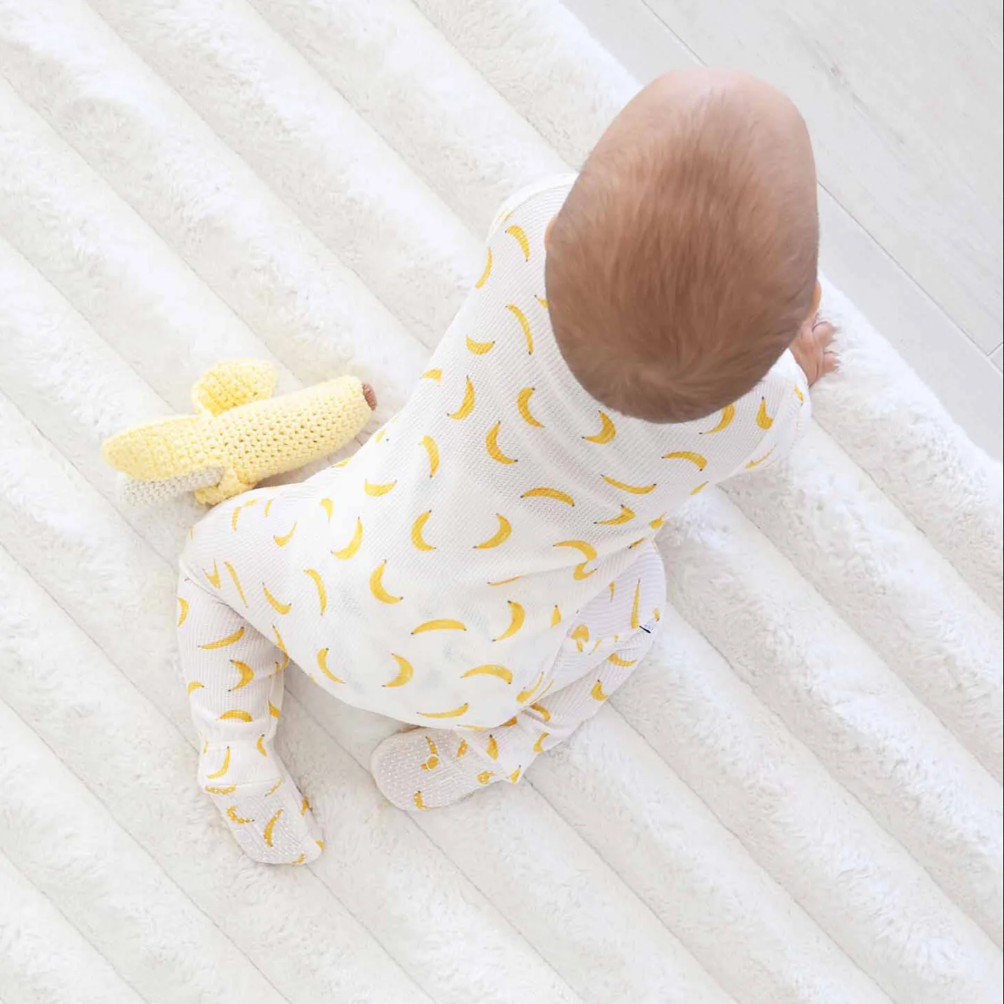 Go Bananas Bamboo Waffle Zipper Footie - Image 5