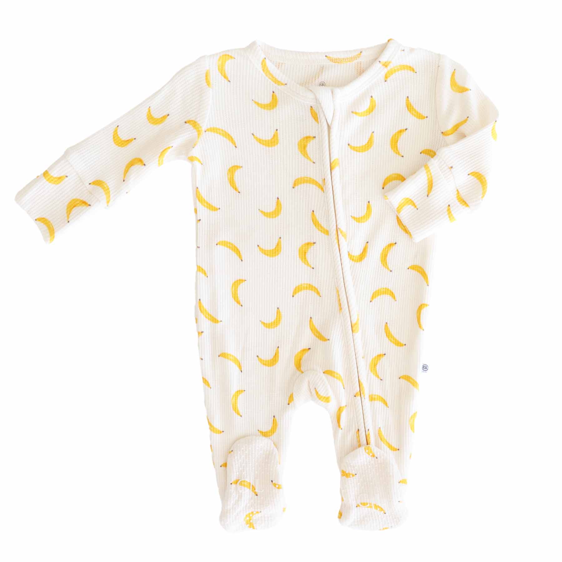 Go Bananas Bamboo Waffle Zipper Footie - Image 6
