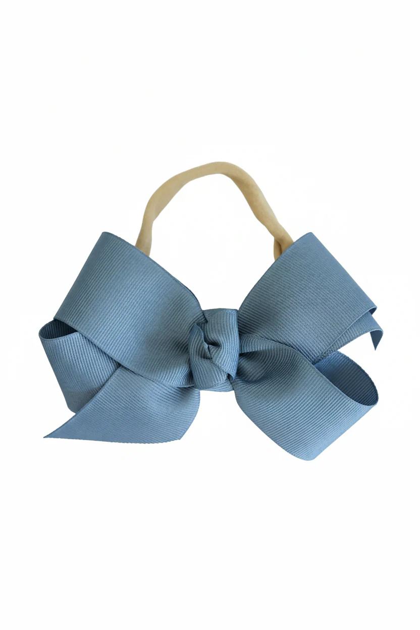 Ribbon Bow Headband | Vintage Blue