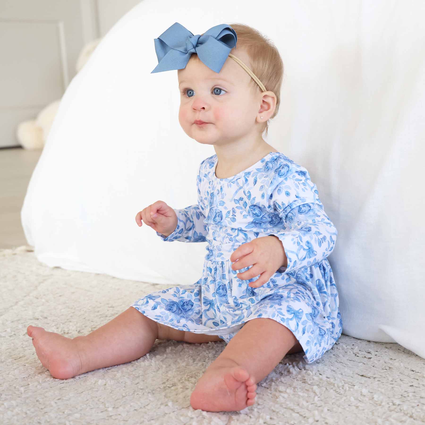 Ribbon Bow Headband | Vintage Blue - Image 5