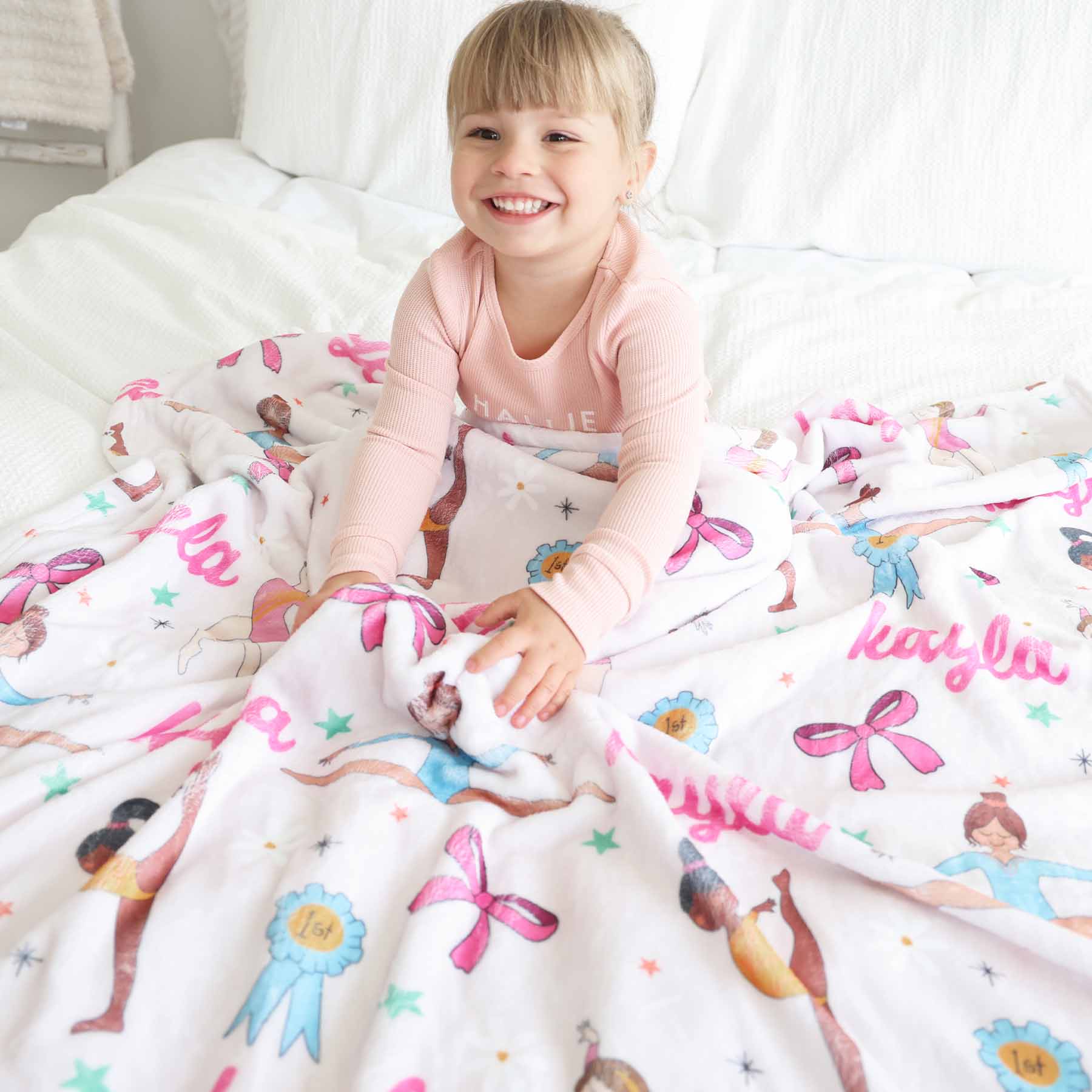 Gymnastics Personalized Kids Blanket - Image 2