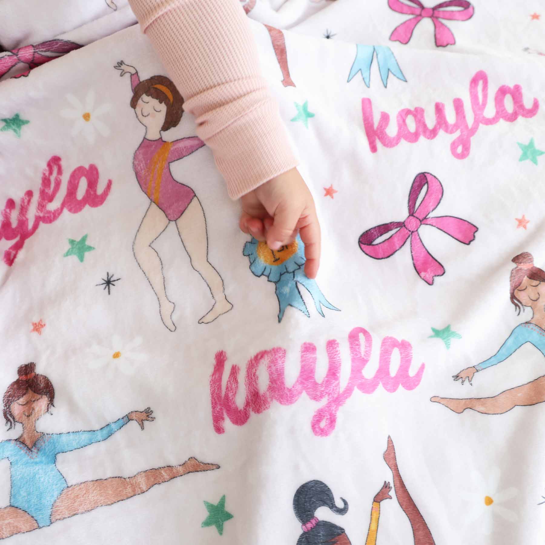 Gymnastics Personalized Kids Blanket - Image 3