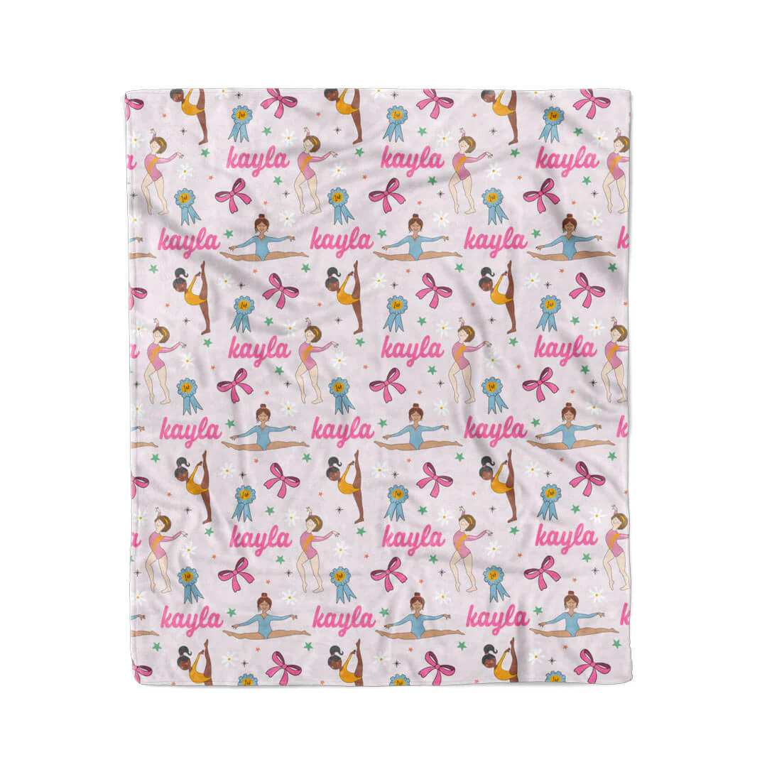 Gymnastics Personalized Kids Blanket - Image 4