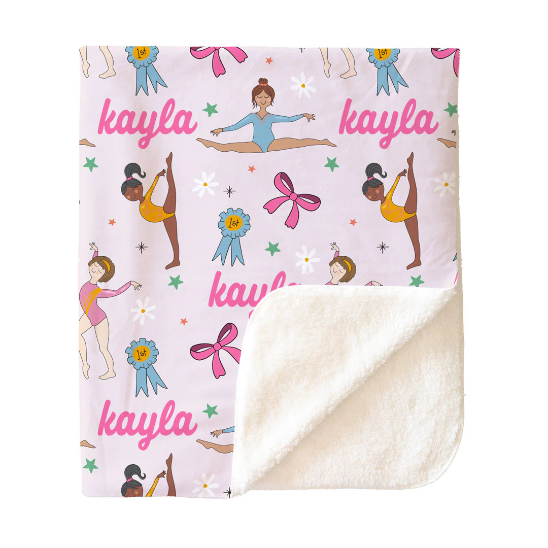Gymnastics Personalized Kids Blanket - Image 6