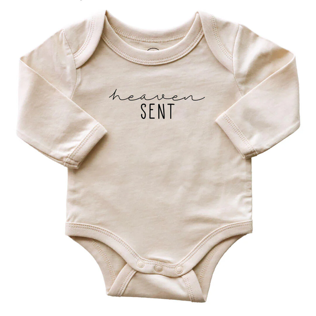 Heaven Sent Long Sleeve Graphic Bodysuit | Natural - Image 2