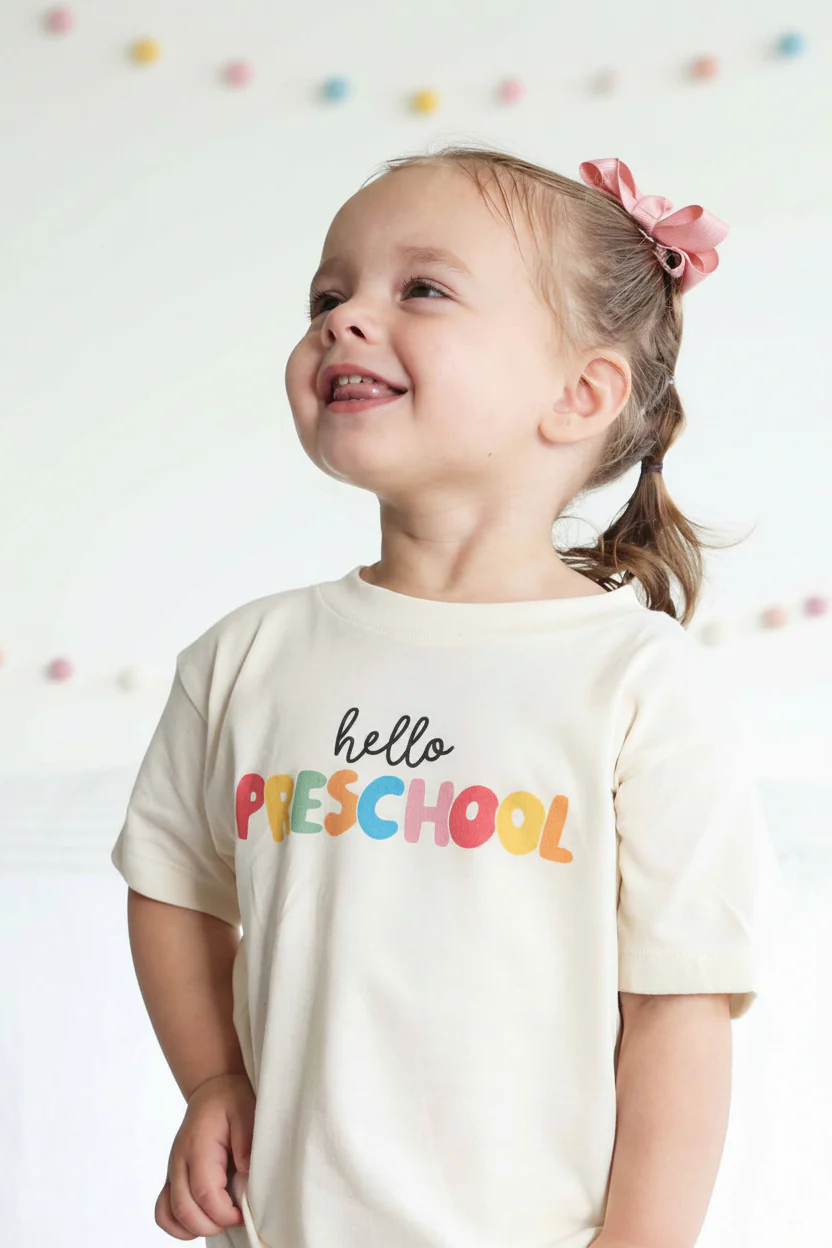 Hello New Grade Kids Graphic Tee | Natural - Image 3