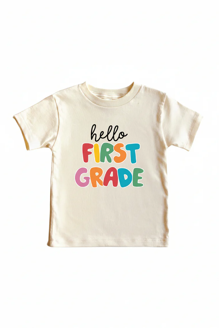 Hello New Grade Kids Graphic Tee | Natural - Image 7