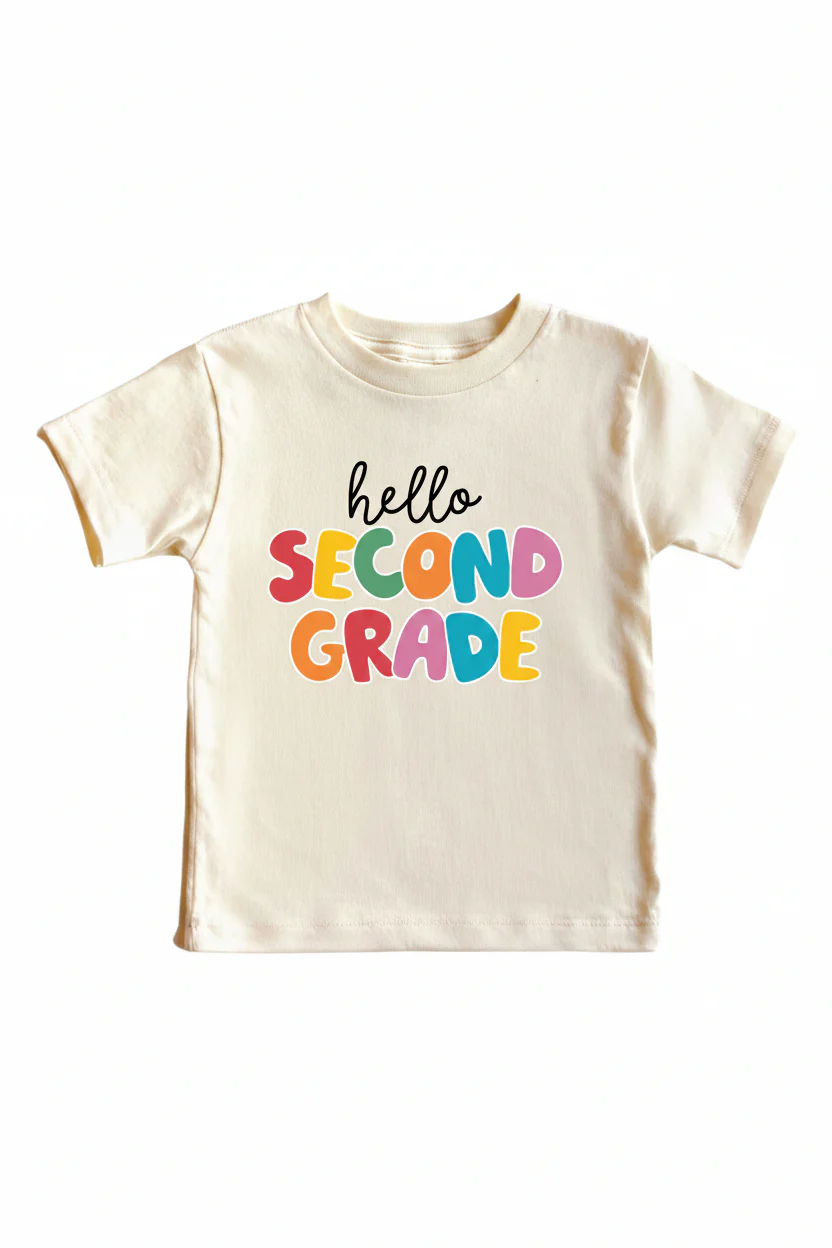 Hello New Grade Kids Graphic Tee | Natural - Image 8