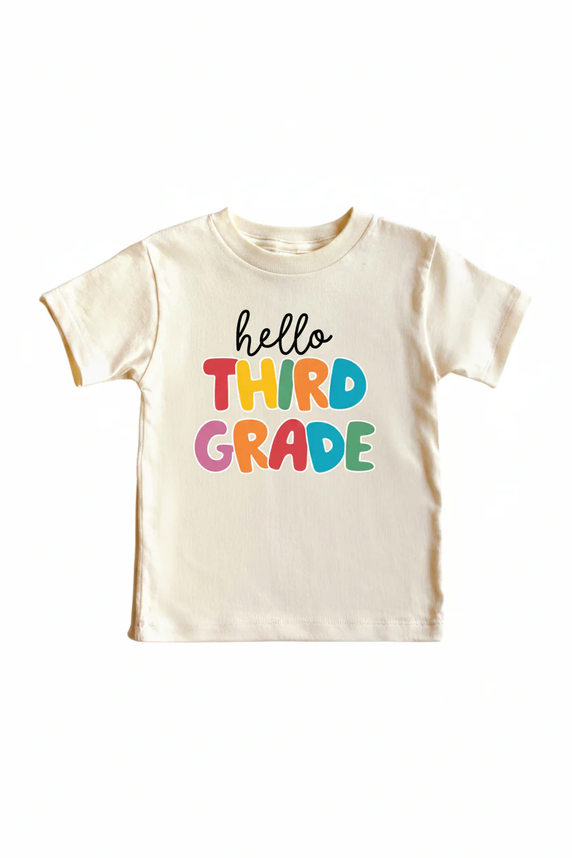 Hello New Grade Kids Graphic Tee | Natural - Image 9