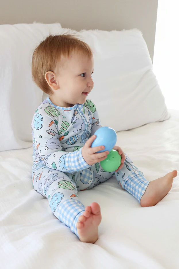 Hoppy Spring Convertible Zip Romper | Blue - Image 7
