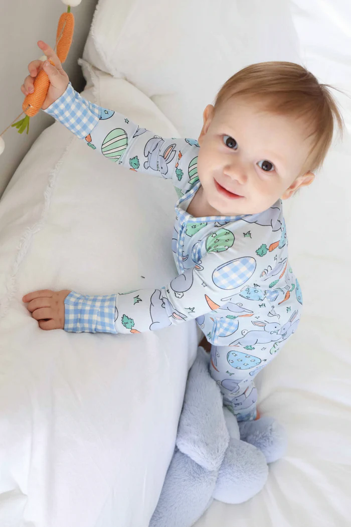 Hoppy Spring Convertible Zip Romper | Blue - Image 9