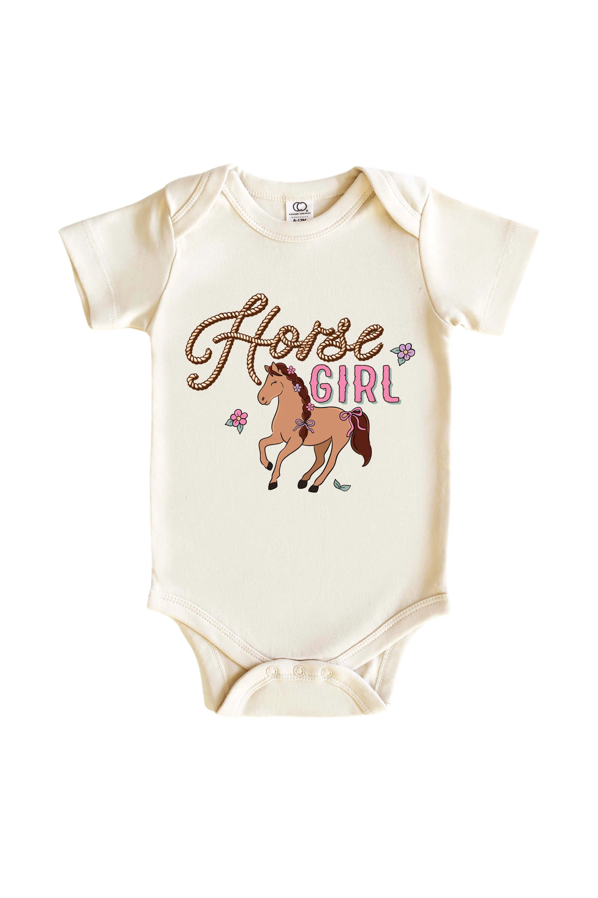 Horse Girl Graphic Bodysuit & Kids Tee | Natural - Image 2