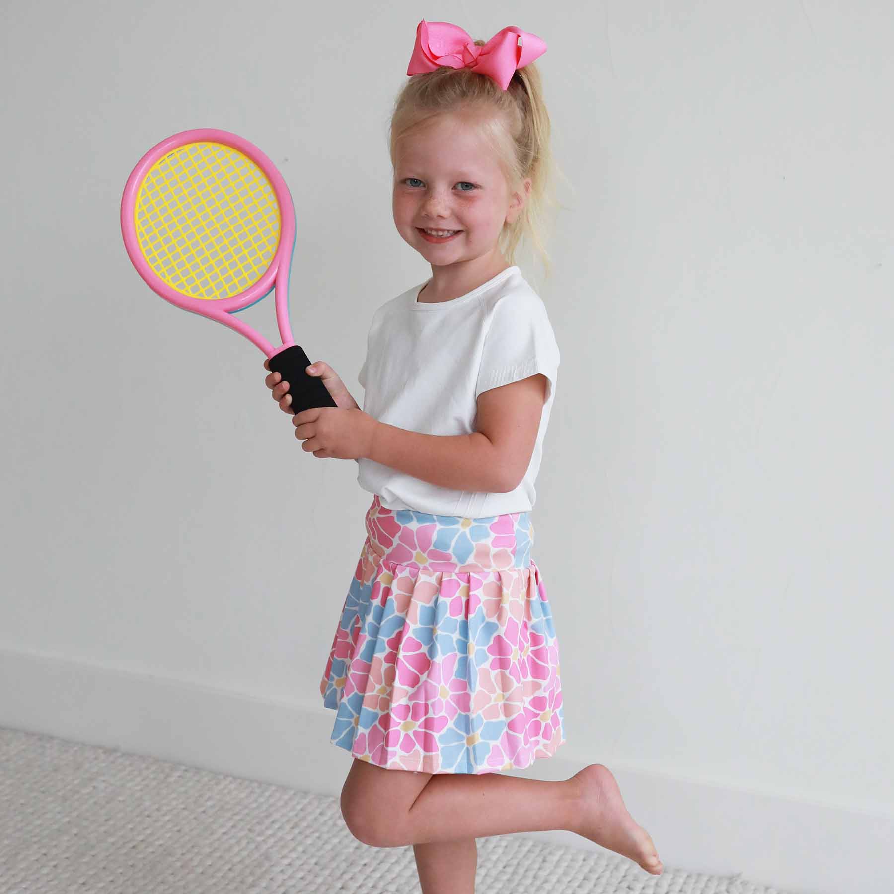 Kids CloudActive™ Athletic Pleated Skirt | Power Flowers - Image 16