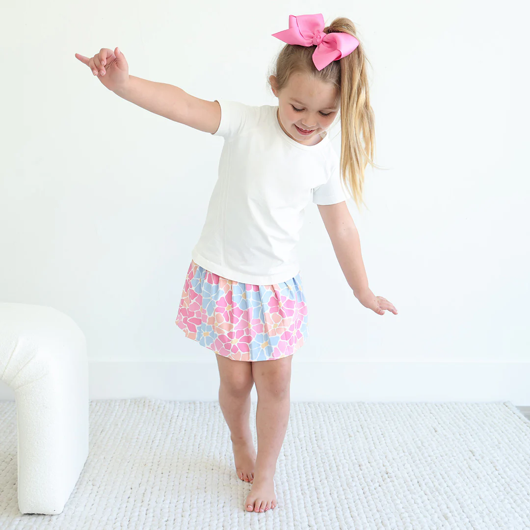 Kids CloudActive™ Athletic Pleated Skirt | Power Flowers - Image 6