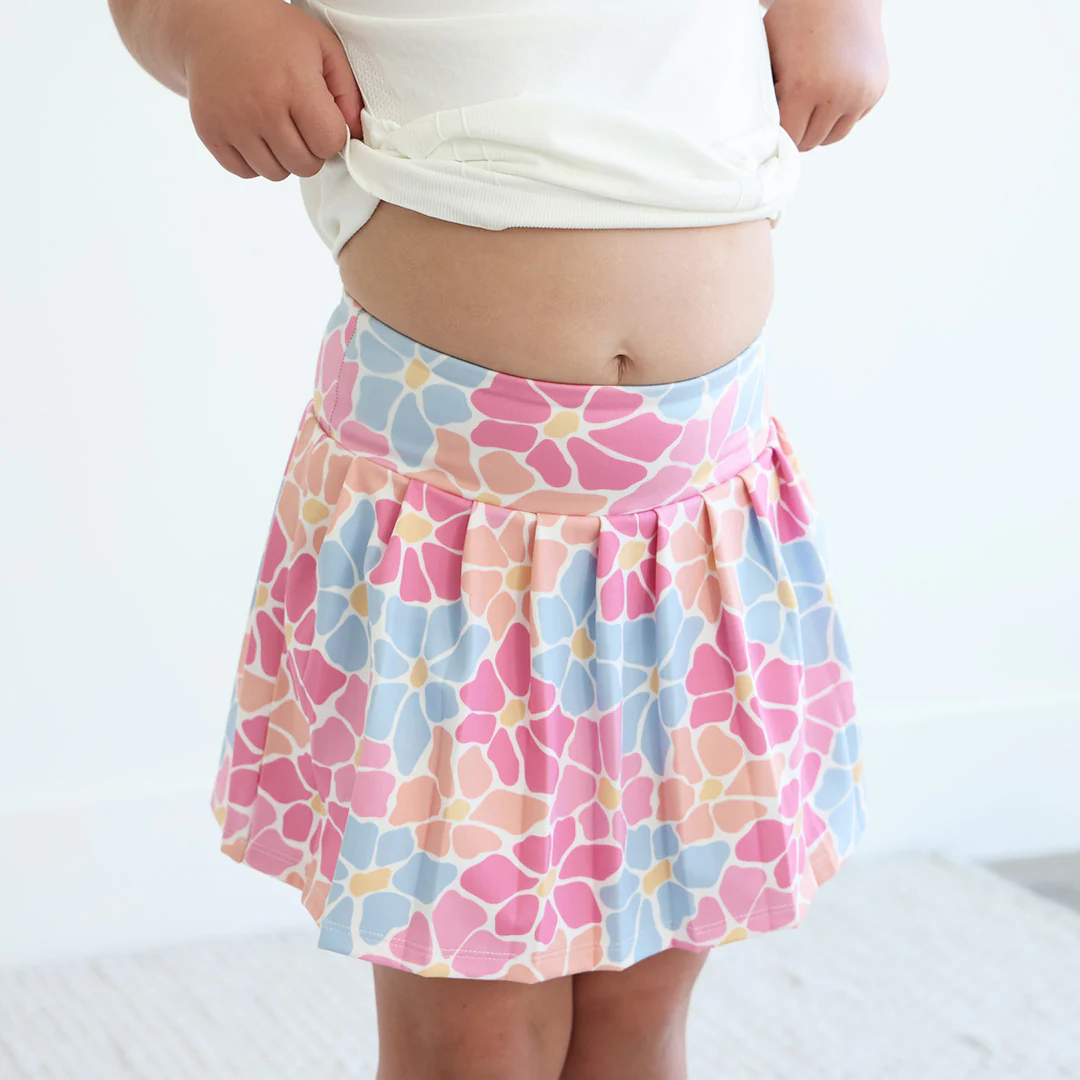 Kids CloudActive™ Athletic Pleated Skirt | Power Flowers - Image 8