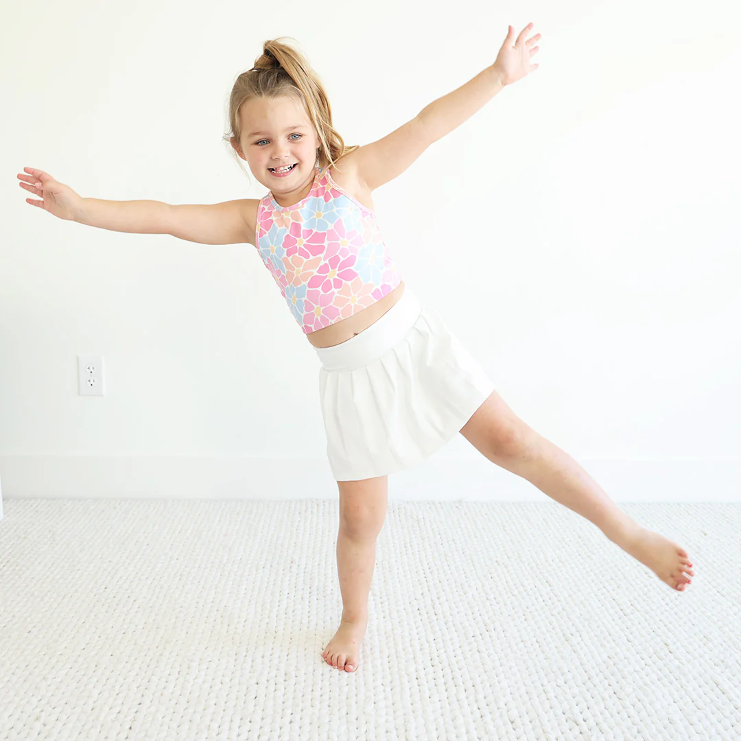 Kids CloudActive™ Athletic Pleated Skirt | White - Image 4