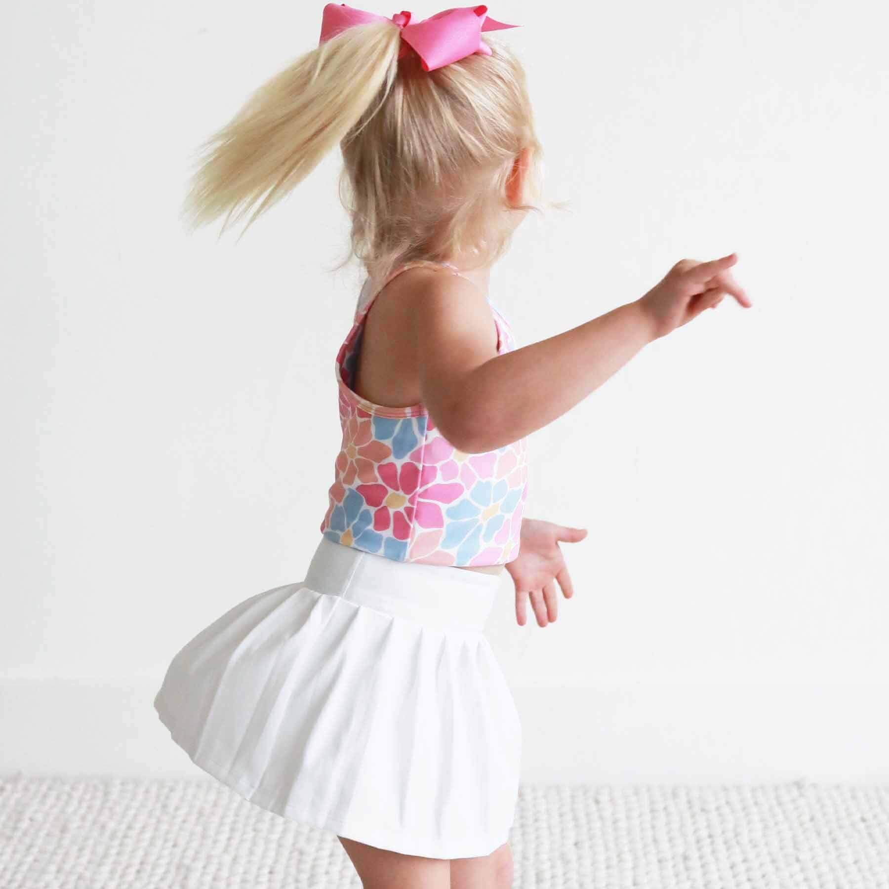 Kids CloudActive™ Athletic Pleated Skirt | White - Image 5