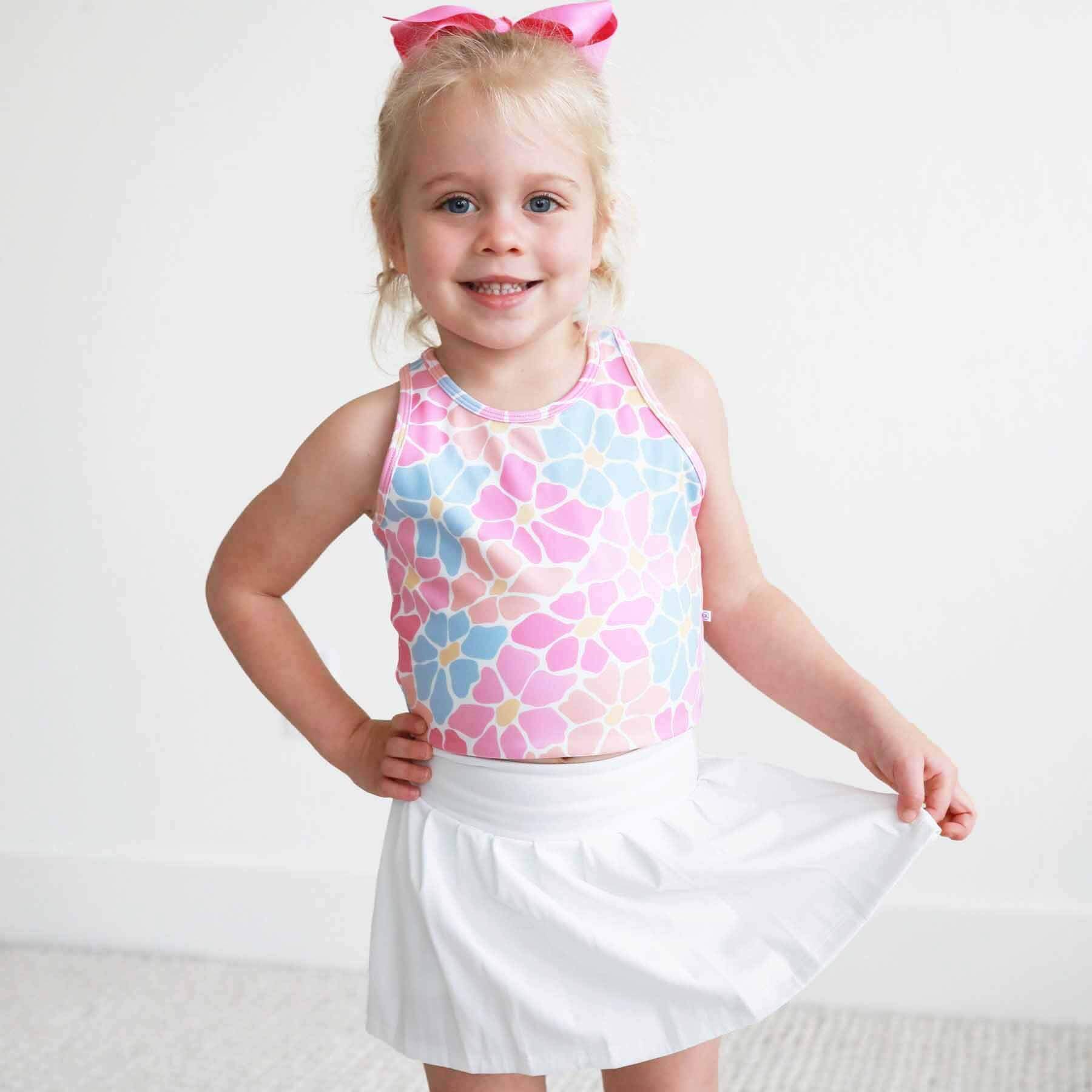 Kids CloudActive™ Athletic Pleated Skirt | White - Image 7