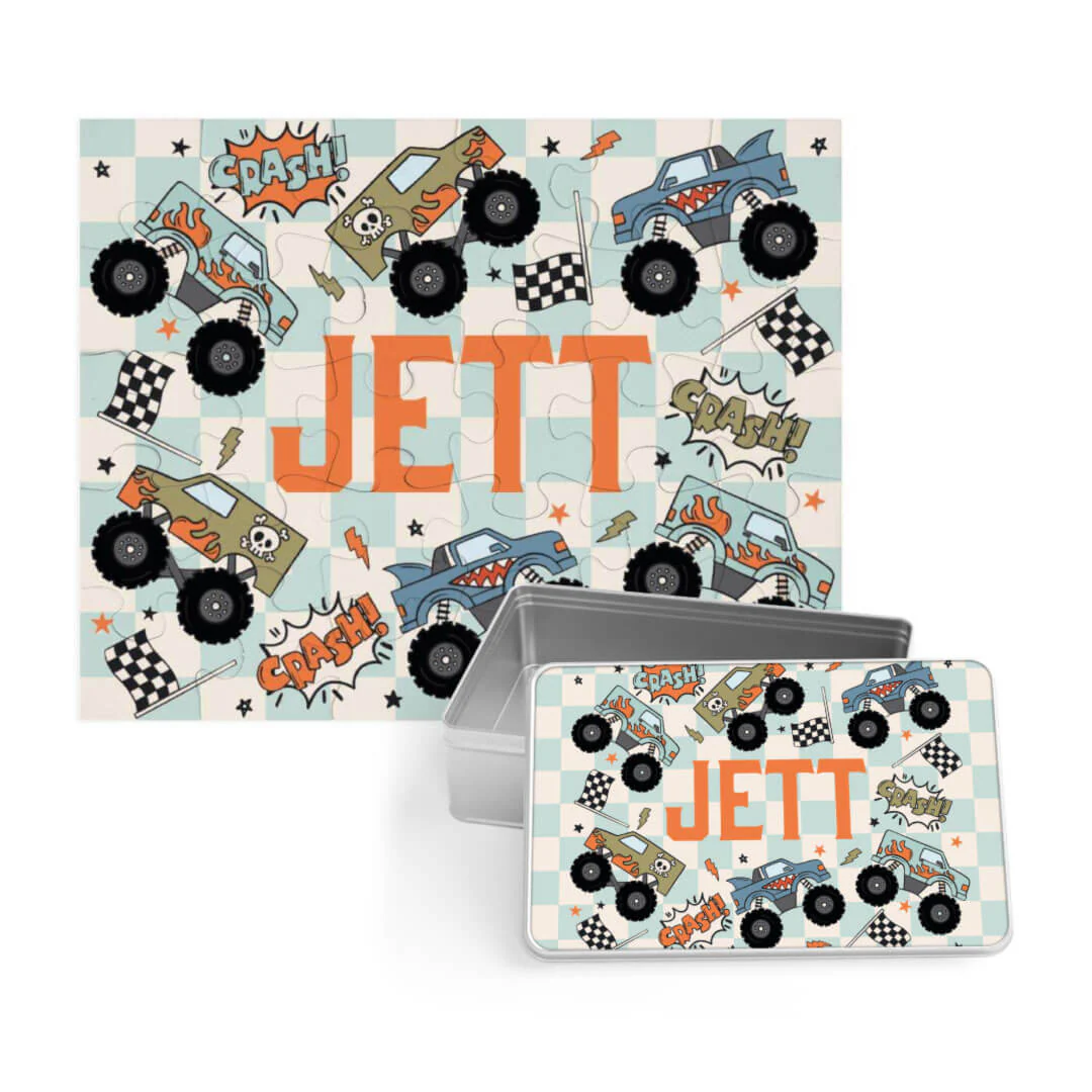 Kids Personalized 30 Piece Puzzle | Big Wheelin' - Image 2