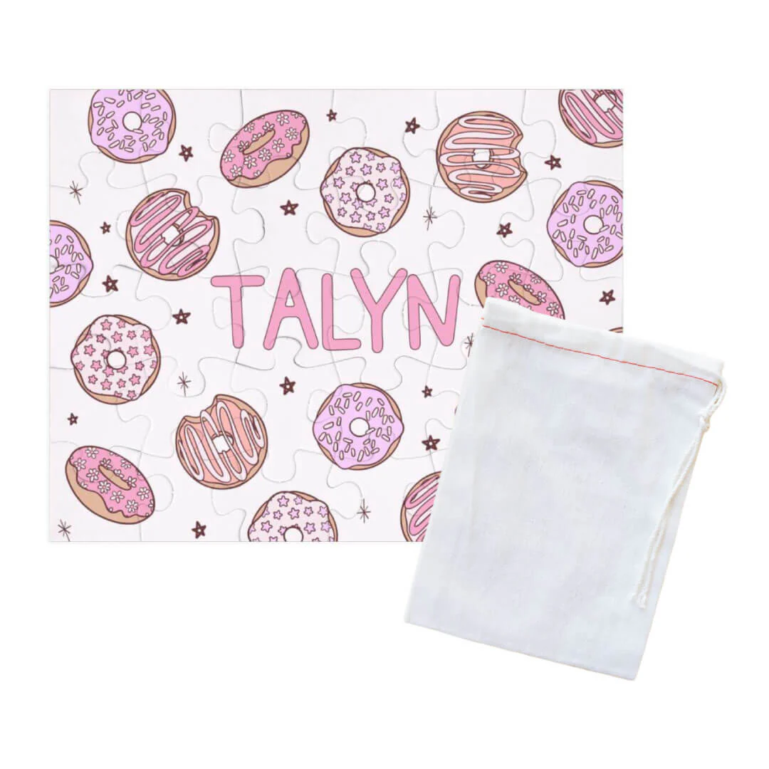 Kids Personalized 30 Piece Puzzle | Donut Shop Pink - Image 3