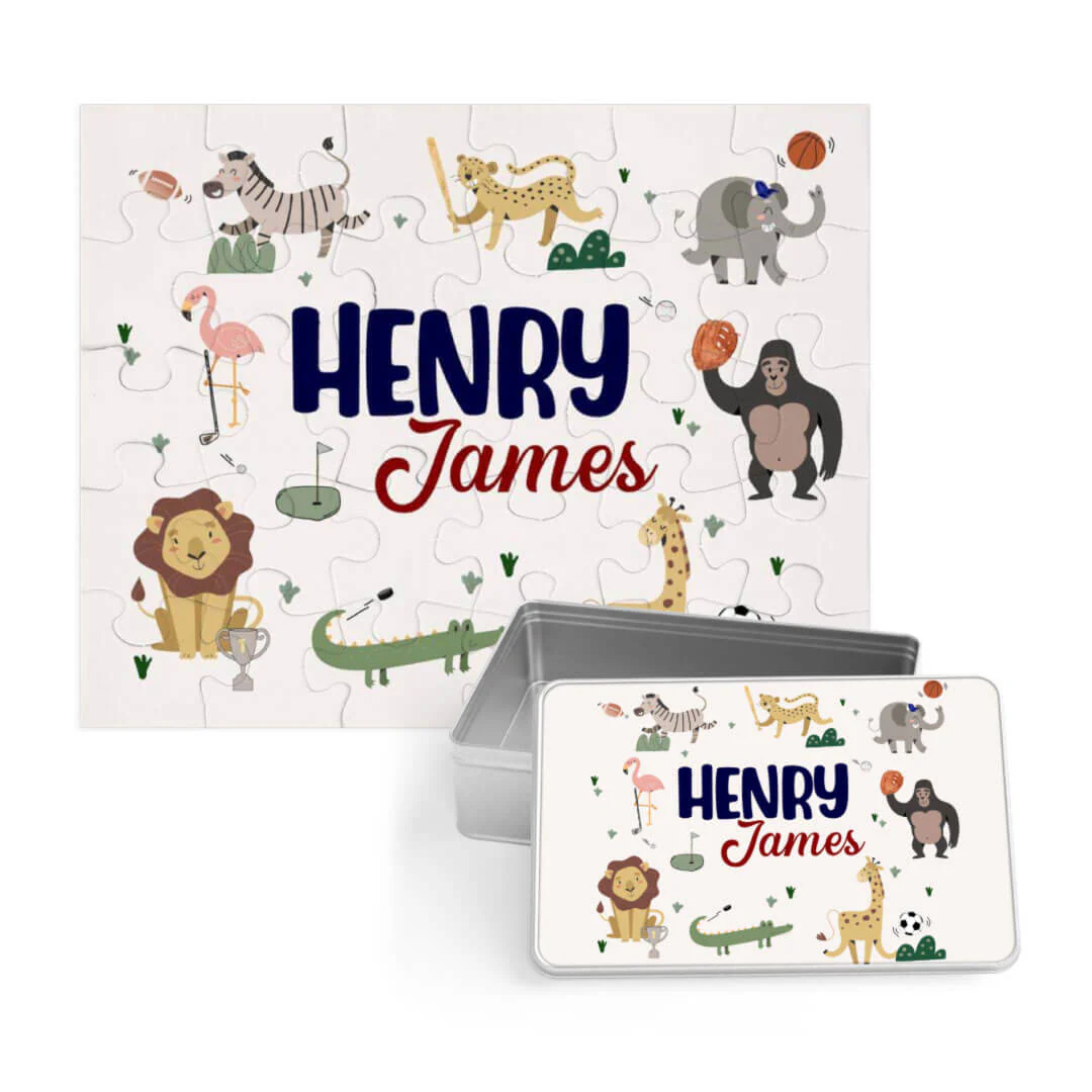 Kids Personalized 30 Piece Puzzle | Safari Games - Image 2