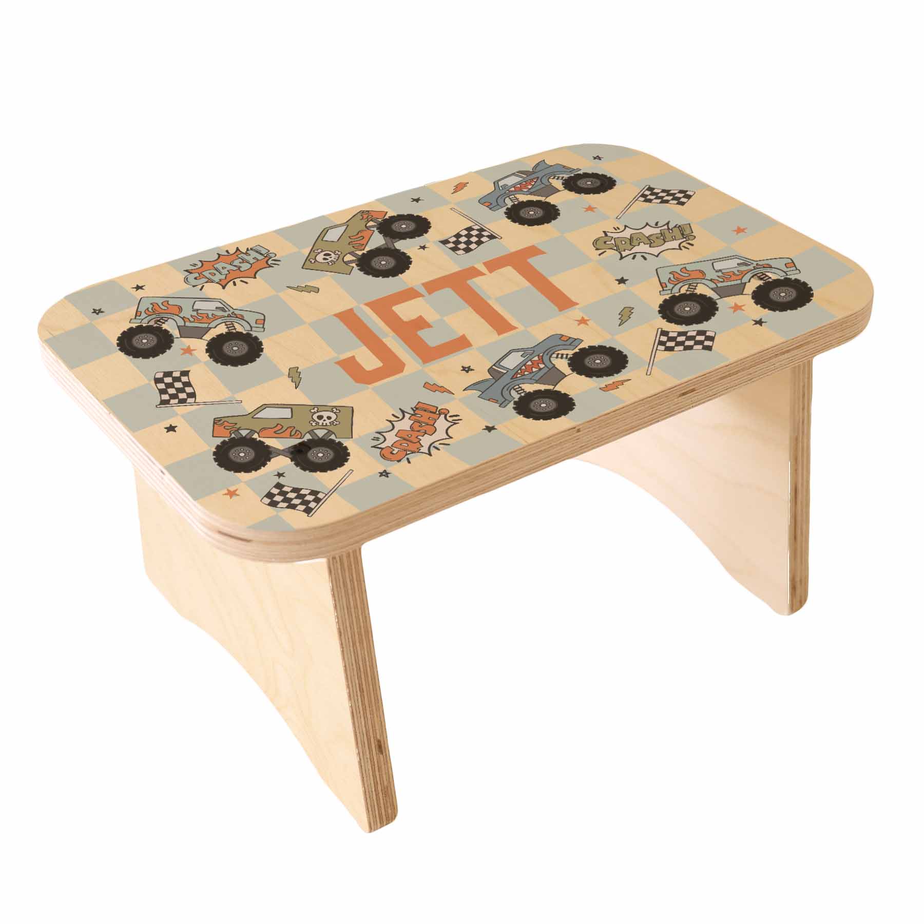 Kids Personalized Step Stool | Big Wheelin' - Image 2