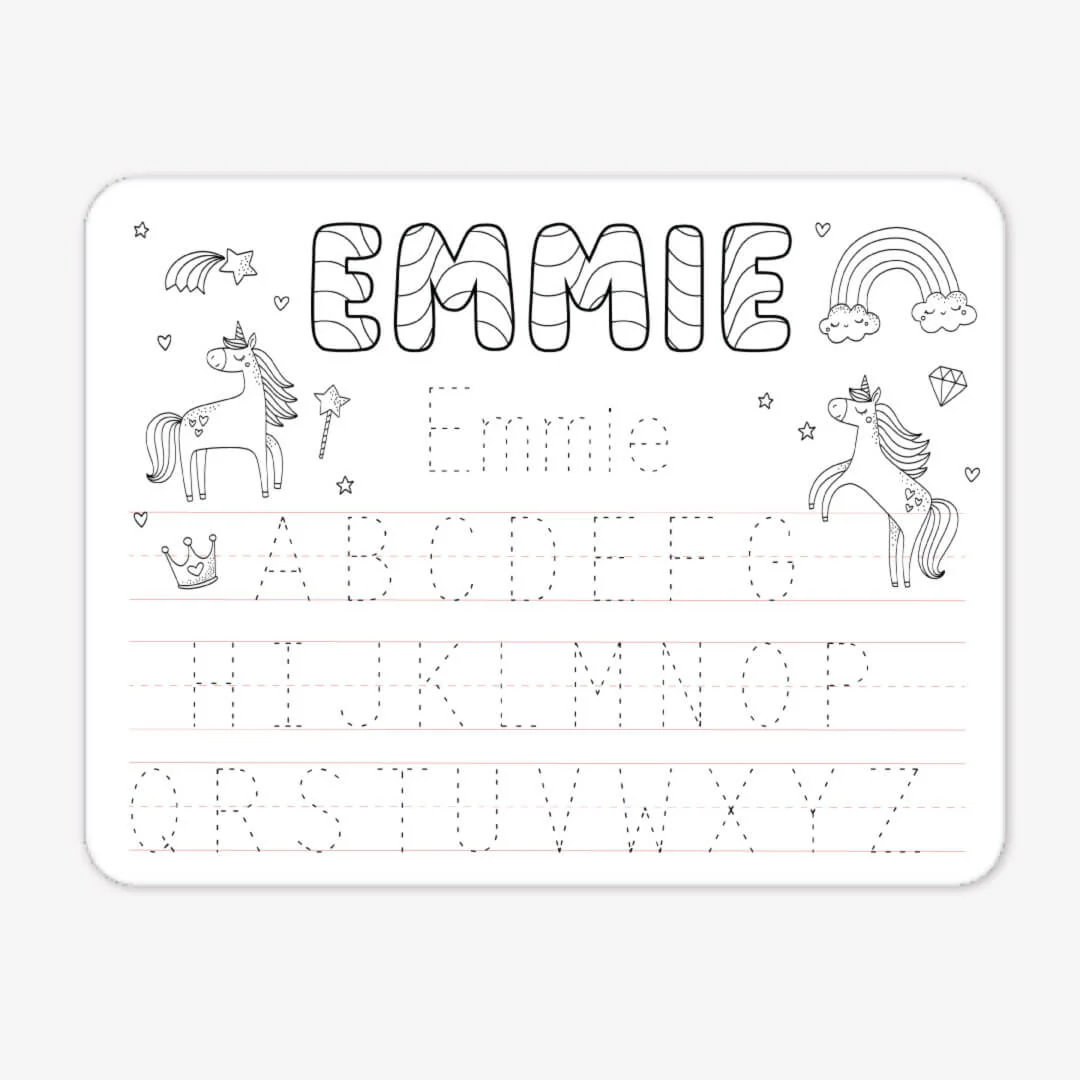 Kids Personalized Whiteboard | Enchanted Unicorns - Image 2
