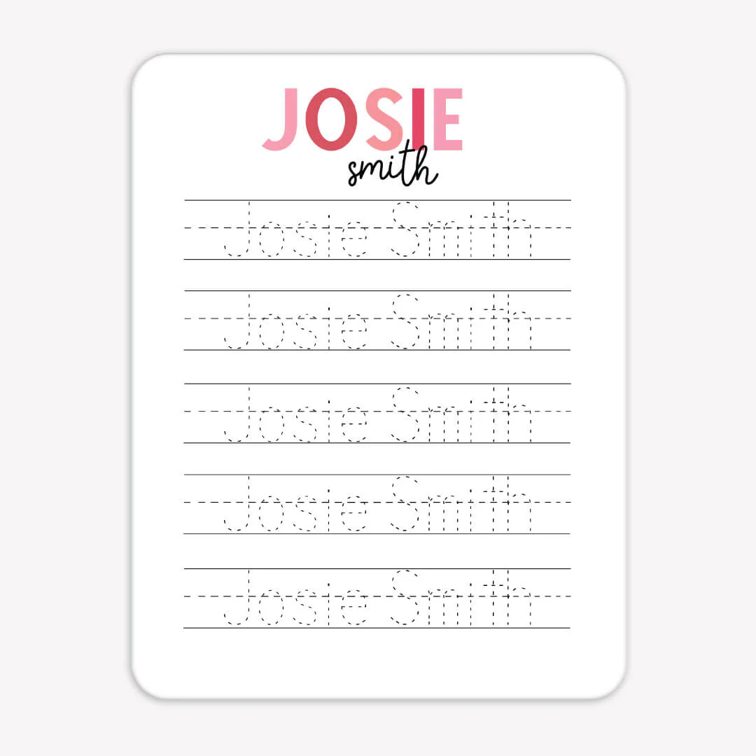 Kids Personalized Whiteboard | Hello My Name Is - Bubble Gum - Image 2