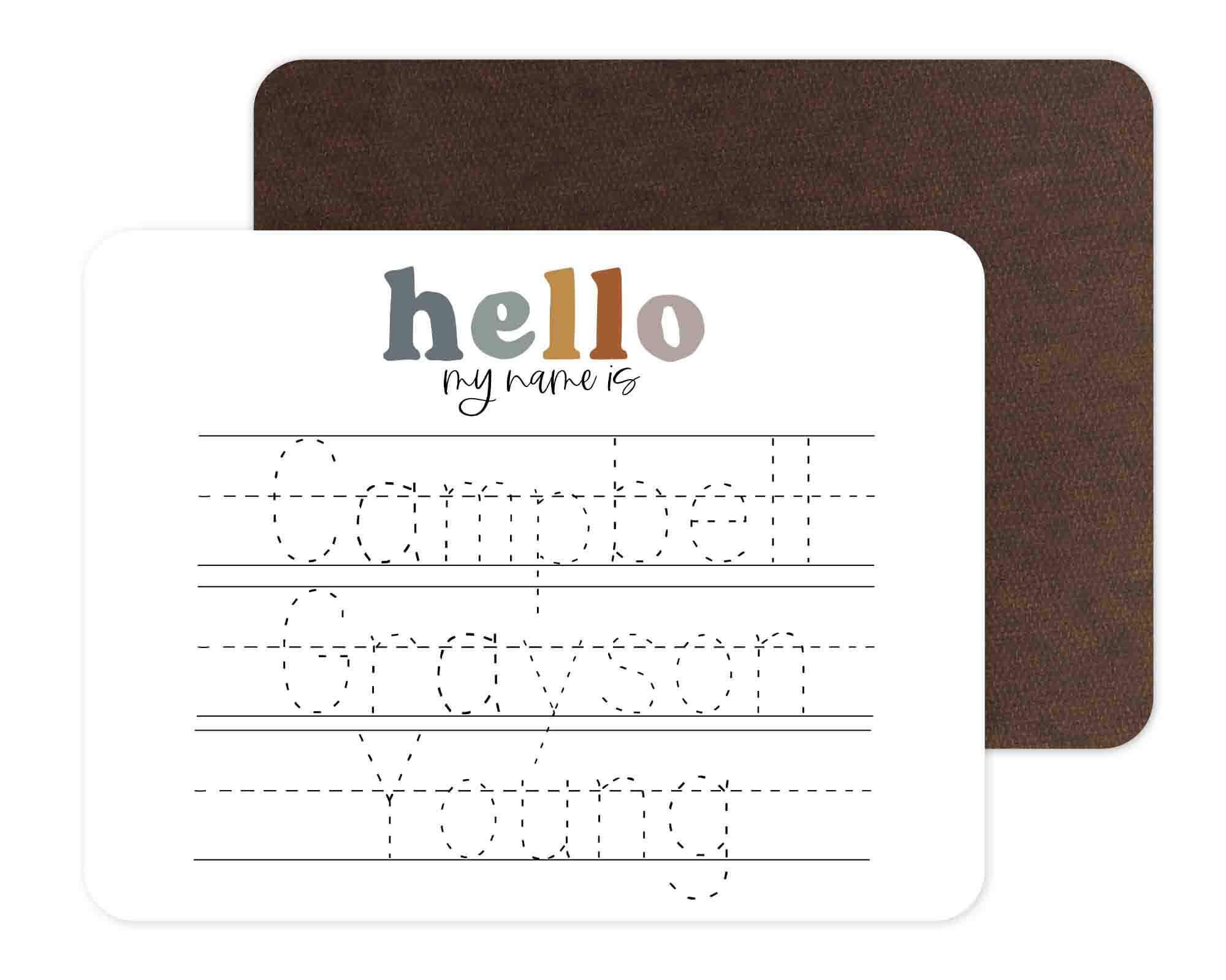 Kids Personalized Whiteboard | Hello My Name Is - Neutral - Image 3