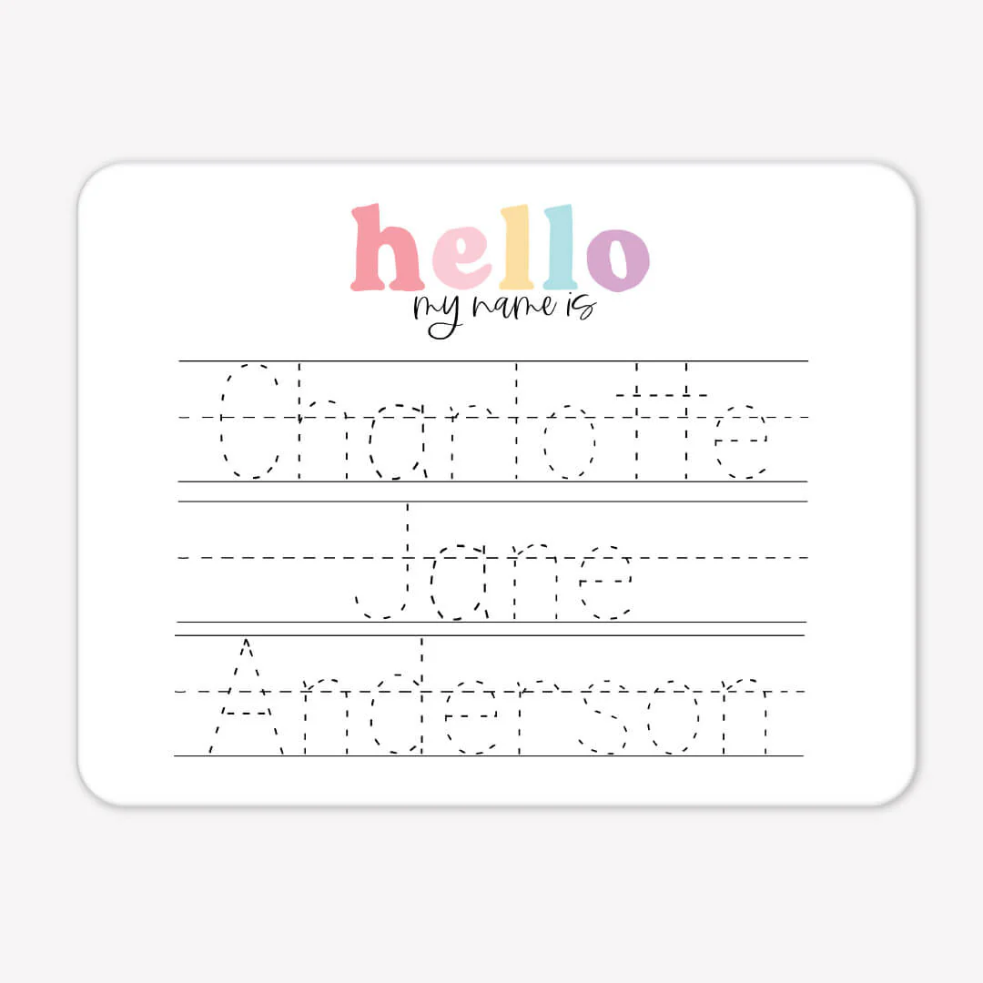 Kids Personalized Whiteboard | Hello My Name Is - Pink - Image 2