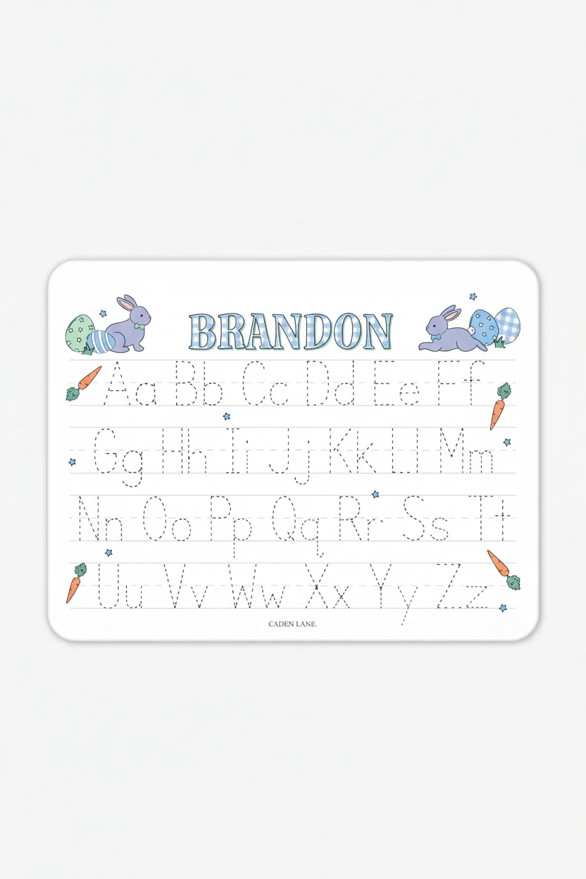Kids Personalized Whiteboard | Hoppy Spring Blue