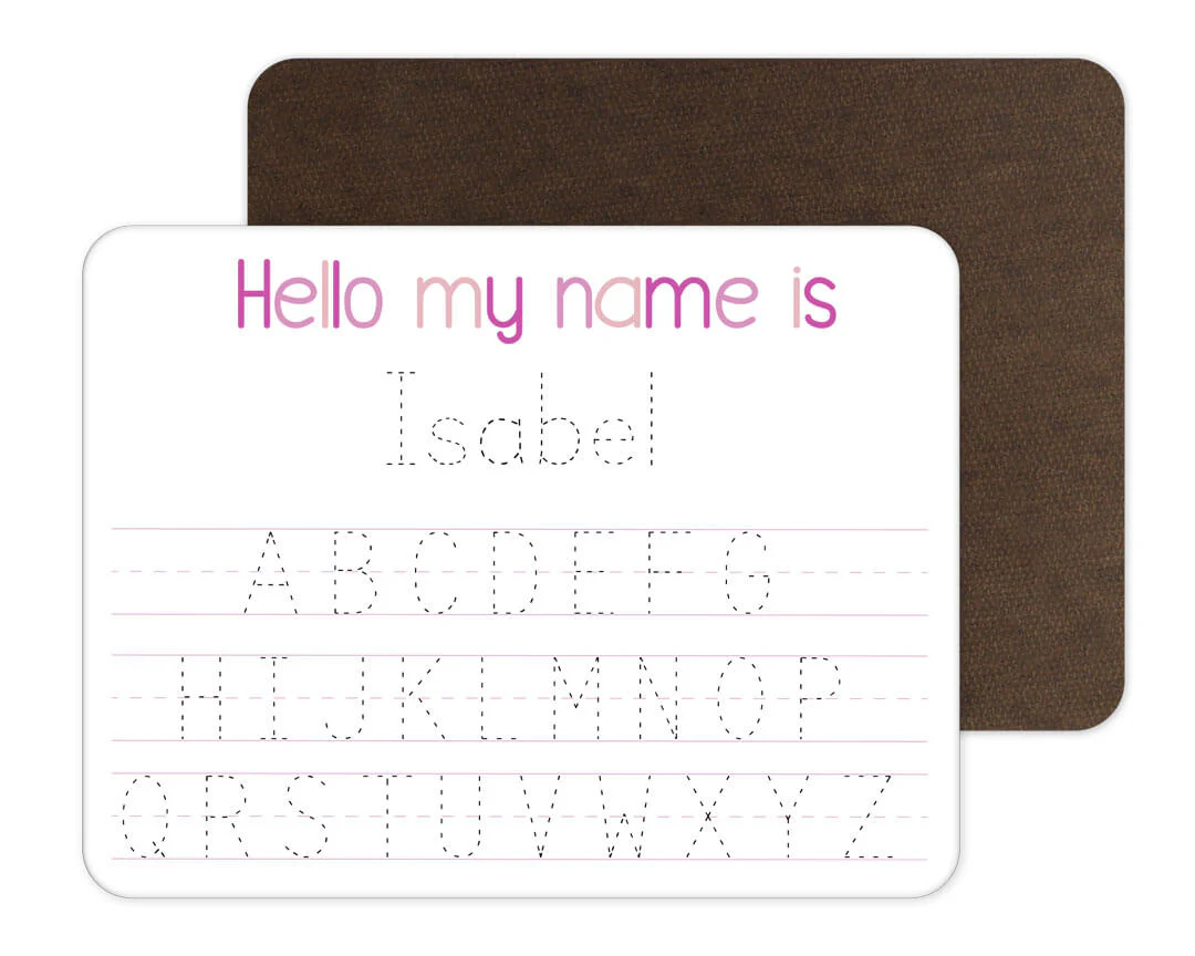 Kids Personalized Whiteboard | Pink Alphabet - Image 2