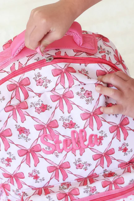 Kids Embroidered Ruffle Backpack | Bow Besties - Image 8