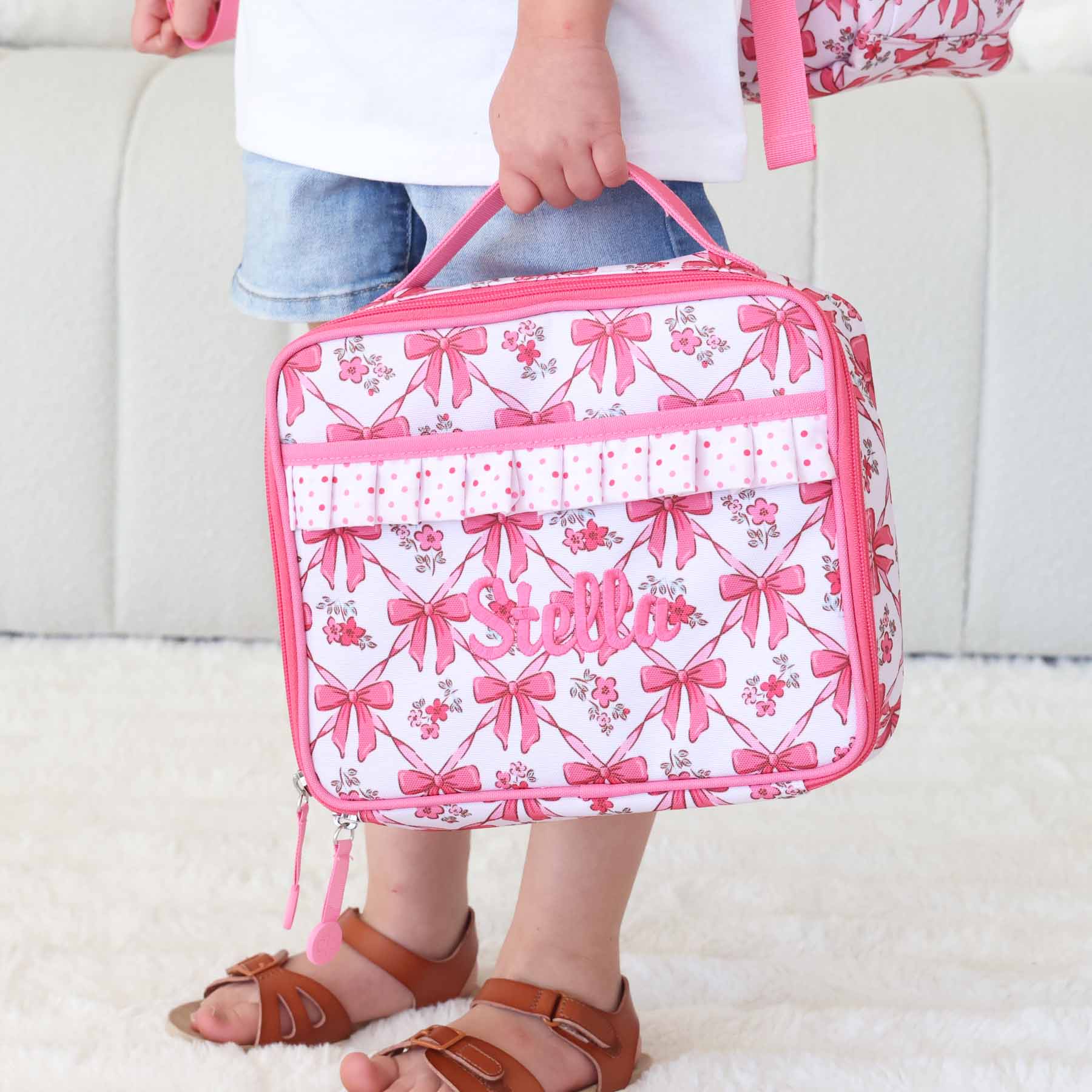 Kids Embroidered Ruffle Lunchbox | Bow Besties - Image 4
